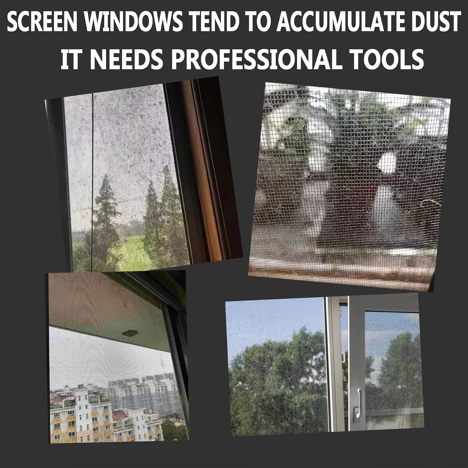 4 in 1 Window Screen Cleaner Brush with Handle, Magic Window Cleaning Brush, Also Suitable for Window Washer Squeegee Kit, Window Cleaner Squeegee, Window Track or Seal Cleaning Tools image number 2