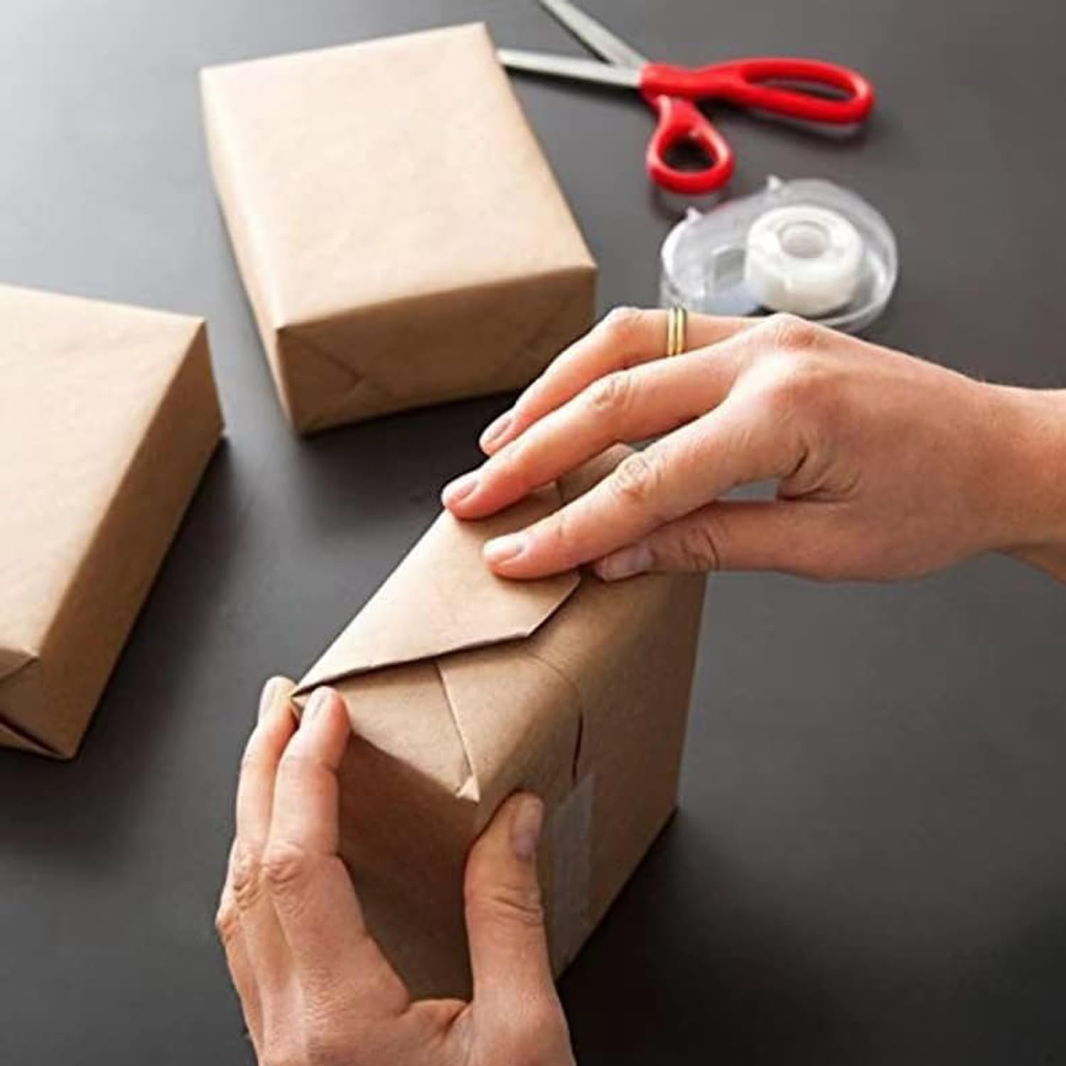 Xinghonyac Brown Wrapping Paper, Brown Kraft Paper Roll, Kraft Gift Wrapping Paper for Bouquets, Arts & Crafts, Tablecloths, Posters, Packaging,Transportation, Moving (30Cm X 10M) image number 5