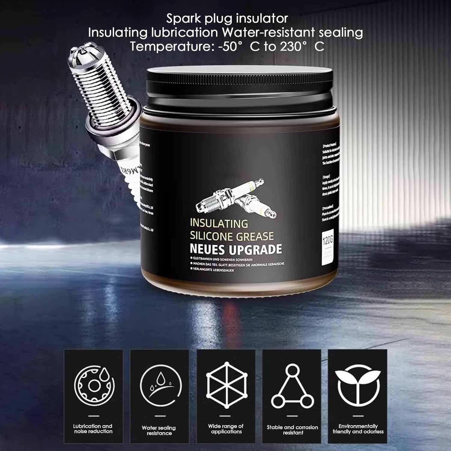 Dielectric Grease | Insulating Marine Silicone Grease Automotive Seals | Waterproof Electrical Lubricants, Heat-Resistant with Brush for Electrical Connectors image number 1