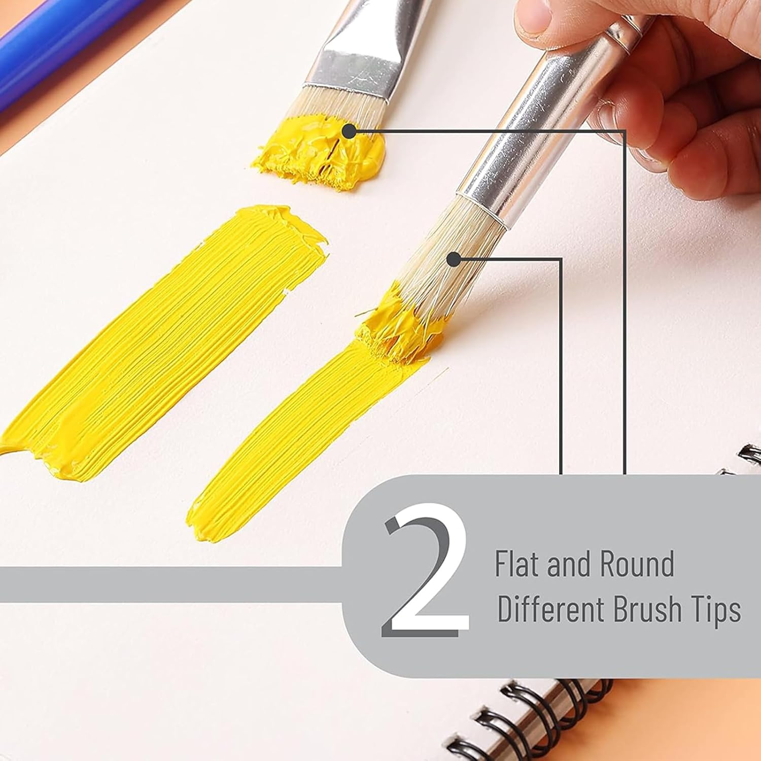 Lgqsunfa Paint Brushes for Kids,10 Pcs round and Flat Toddler Paint Brush for Preschool Children Painting Party Supplies,Washable and Acrylic Paint image number 5