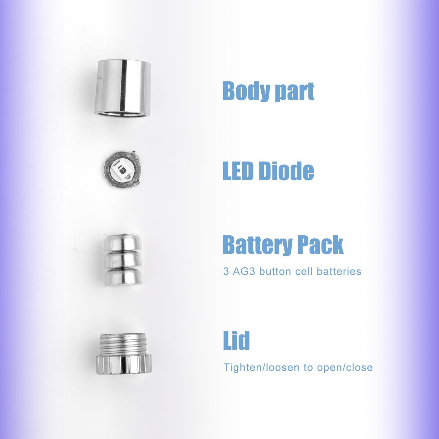 Pack of 10 Mini LED Lights, Silver Plastic Battery Operated Mini Electric Lights for Party Decoration Crafts Dollhouse Accessories (Blue Light) image number 5