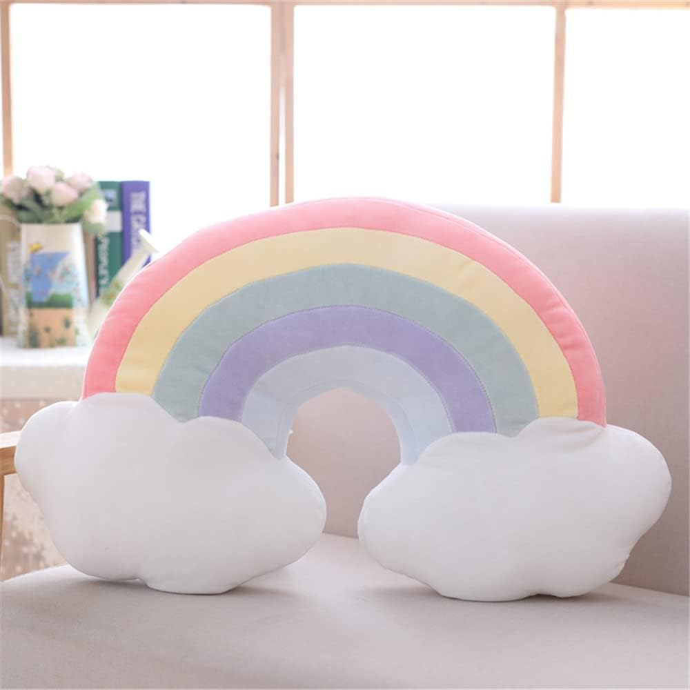 JIANEEXSQ Cloud Rainbow Shaped Pillow Home Decorative Creative Cushion Plush Stuffed Pillow Candy Color Cushion image number 3