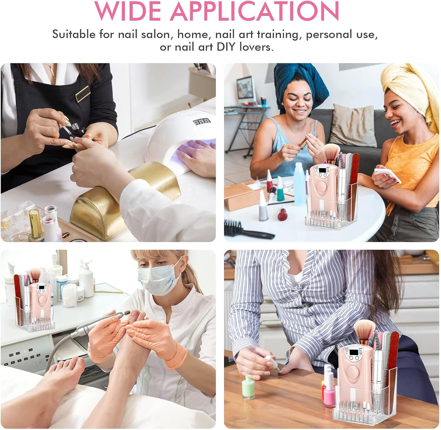 Drill Bit Holder Nail Tech, 10 Holes Nail Storage Organizer for Nail Tools, Nail Tech Must Haves, Practical, Stable, Professional Nail Drill Tool Display Holder for Women Girls image number 1