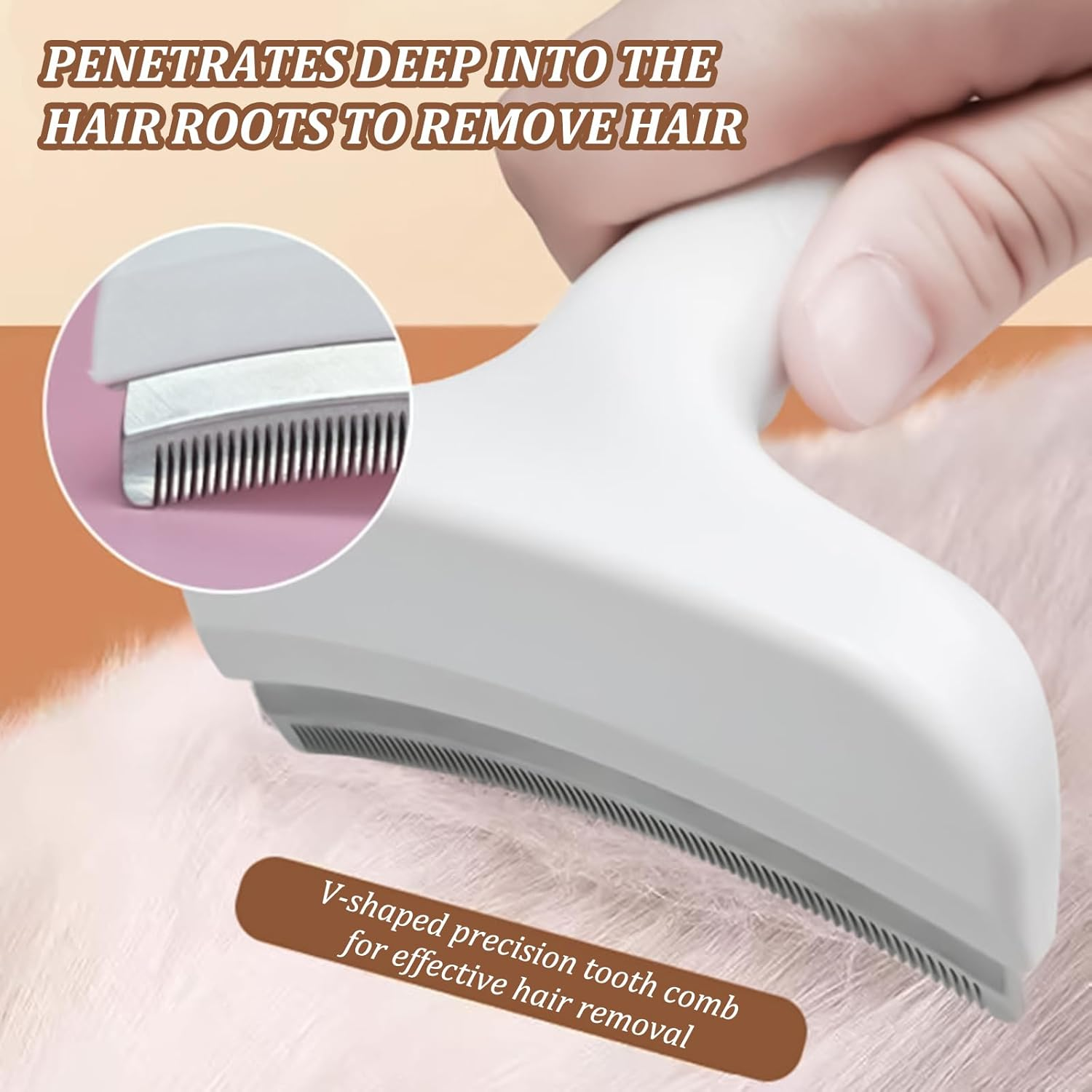 Culinavog Self-Cleaning Pet Grooming Brush for Dogs & Cats-Slicker Brush with Smooth Handle,Pet Hair Shedding Removal Comb,Removes Loose Fur, Shedding,Tangles & Mats,Safe for Long & Short Hair,White image number 5