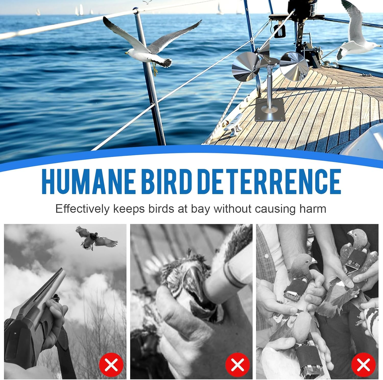 Bird Reflectors Spinning Wind Powered，Bird Scare Reflective Device Keep Bird Pigeon Woodpeckers and Sparrows Away for Outdoor Patio, Yard, Garden, Rooftop and Vegetable Gardens image number 4