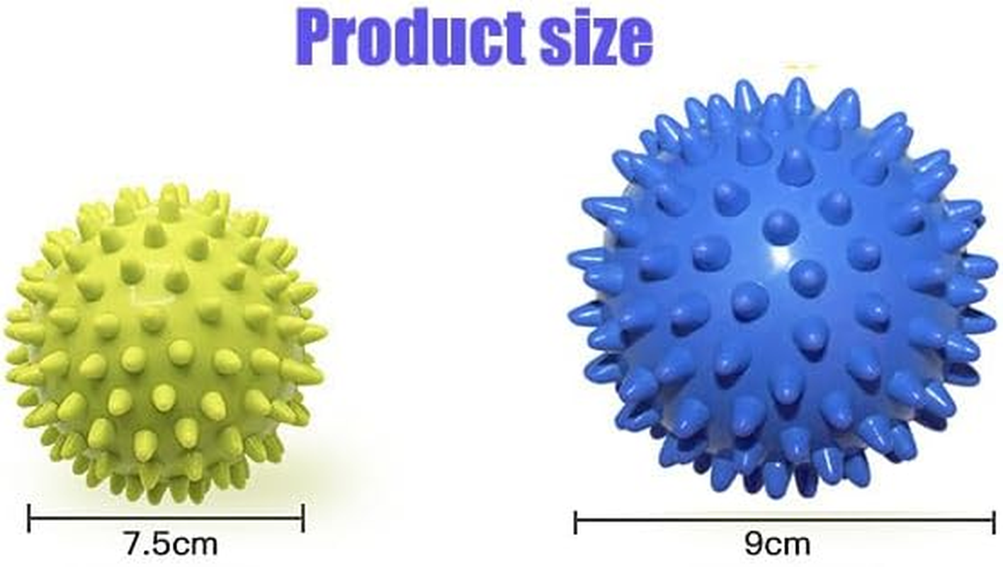 Limcryspp 2 Spiky Massage Balls Trigger Point Massager Therapy Balls for Muscle Recovery Myofascial Release Pain Relief Plantar Fasciitis Relief Ball All over Body Trigger Point Therapy (Green, Blue) image number 3