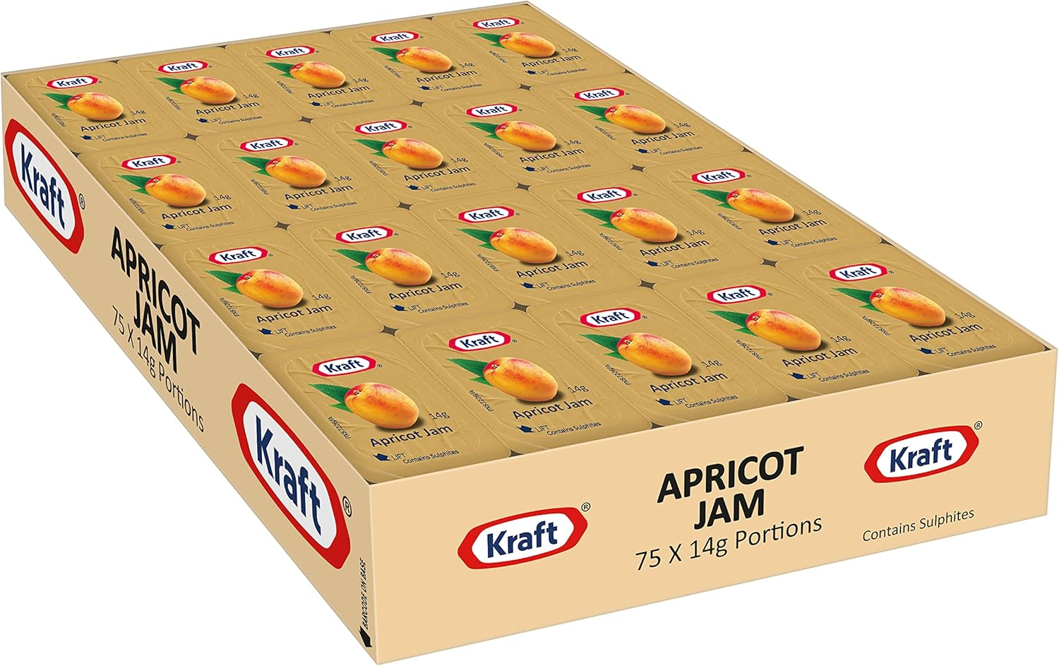 Kraft Apri Cot Jam Sachets Portion Box Conserve Spread 14G (Box of 300) image number 1