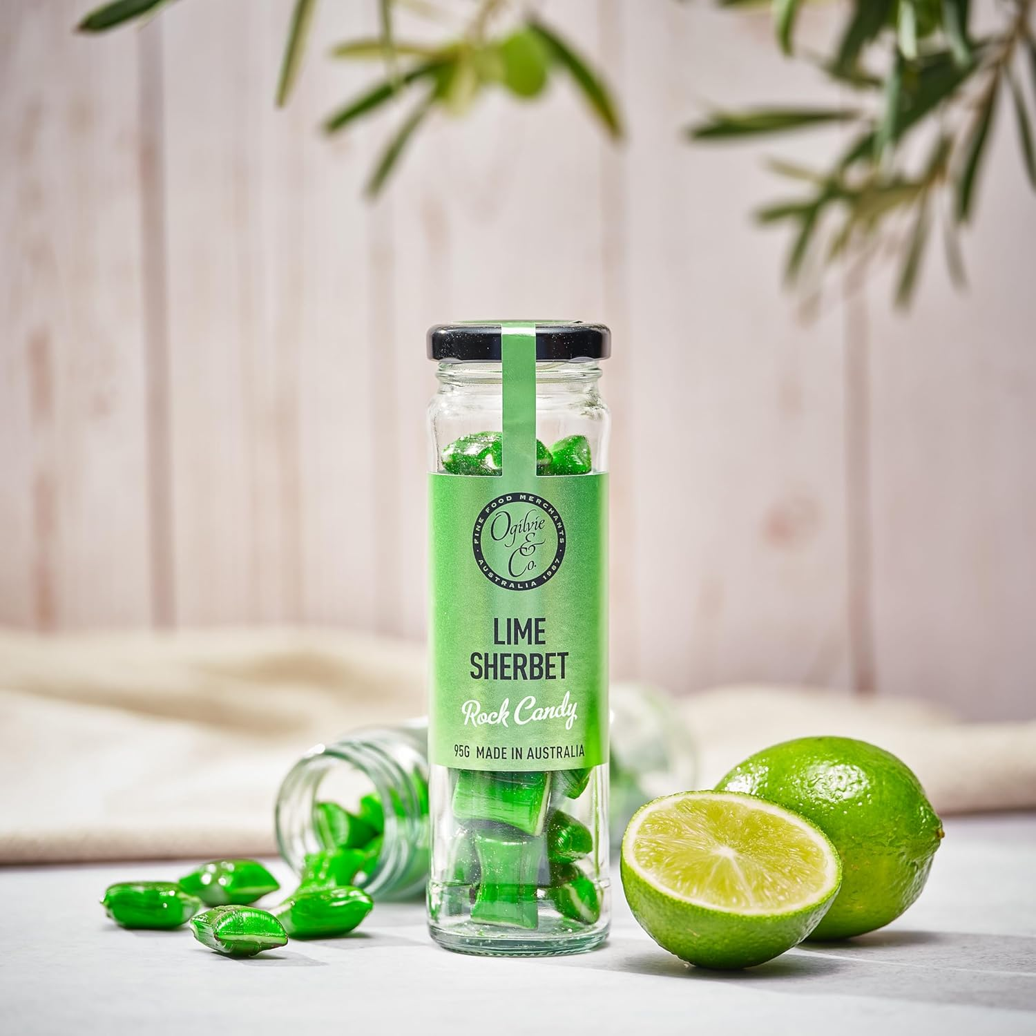 Ogilvie & Co Lime Sherbert Rock Candy 95 G image number 1