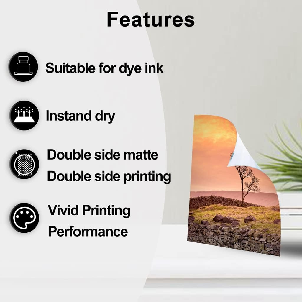 A3 260Gsm 60Sheets Thick Matte Double Sided Photo Paper Inkjet Matt for Brochures, Photos Book Cards, Ink Jet Printers Printable. image number 2