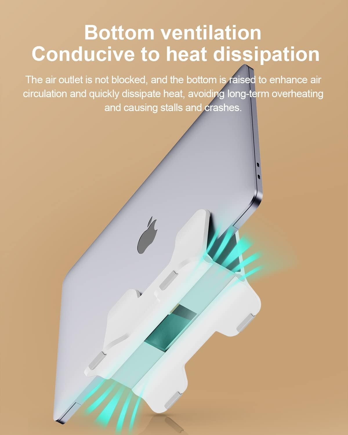 Hagibis Vertical Laptop Stand Desktop for Desk Gravity Locking Holder Dock save Space Improves Airflow for Macbook Pro, Mac Mini, Surface, HP, Dell, Chrome Book (White ABS) image number 6