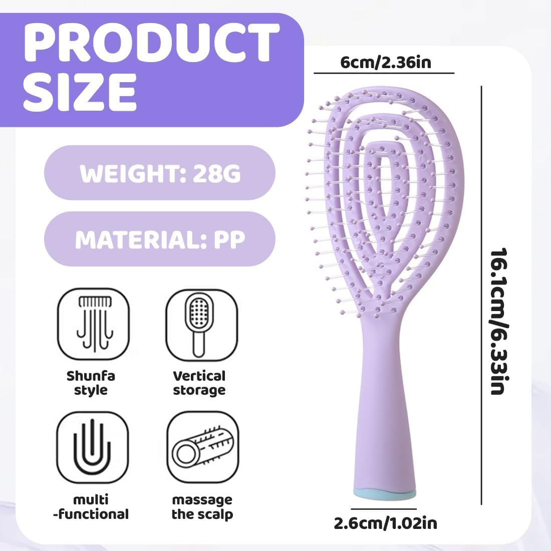 IBXWMNG Curling Brush, Hair Brush, Hair Brush, Suitable for Styling Hair and Massaging Scalp
