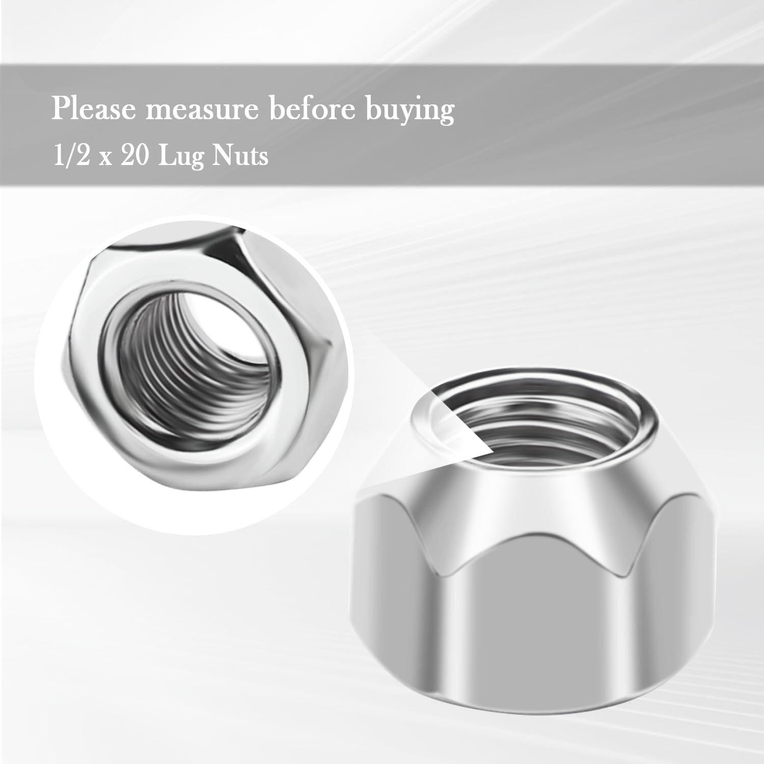 20PCS 1/2 20 Lug Nuts Set,Carbon Steel Open Hex Trailer Lug Nuts for Wheel Hubs,Perfect Wheel & Tire Lug Nuts Replacement Car Accessories for Trailer Car Truck (20PCS) image number 3