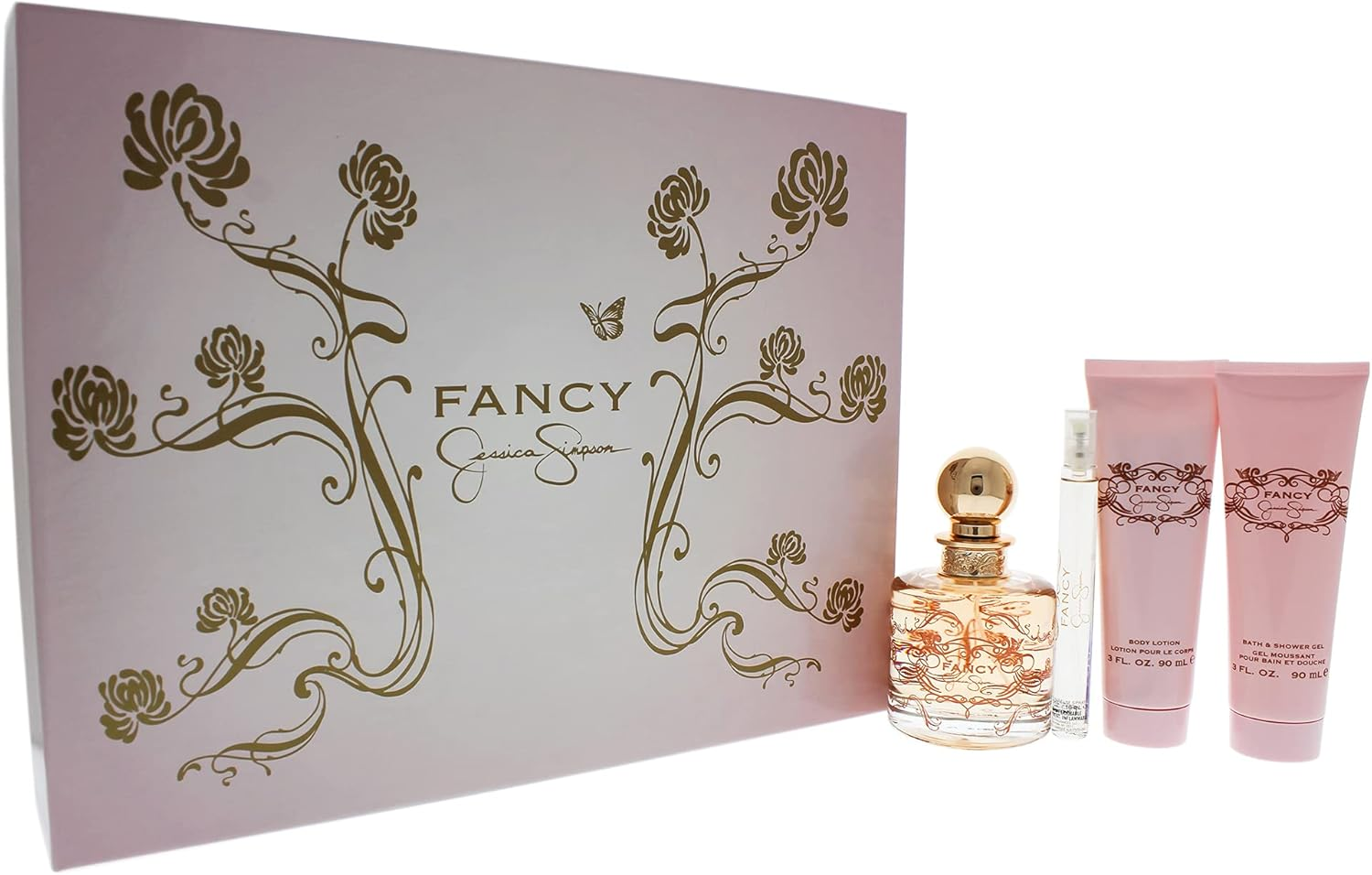 JESSICA SIMPSON FANCY 4PC SET - EDP 100ML + BODY LOTION 90ML + SHOWER GEL 90ML + PURSE SPRAY 10ML image number 1