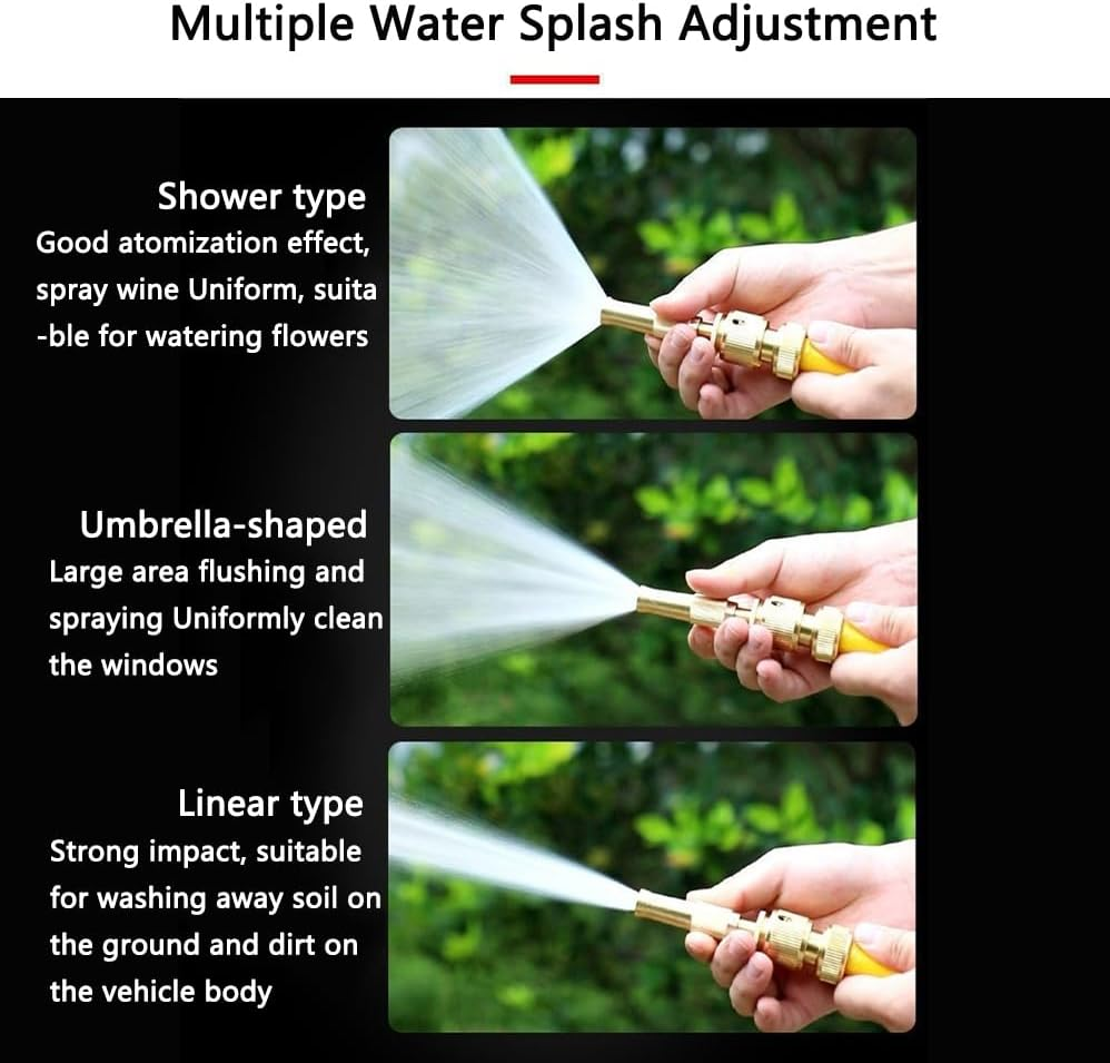 15M High Pressure Home Car Wash Water Gun Water Hose Hose Garden Telescopic Cleaning Watering Sprinkler Set Generic, Car Wash Hose, for Watering Tender Shoot Flower, Moisting and Cooling Air,Yellow image number 4