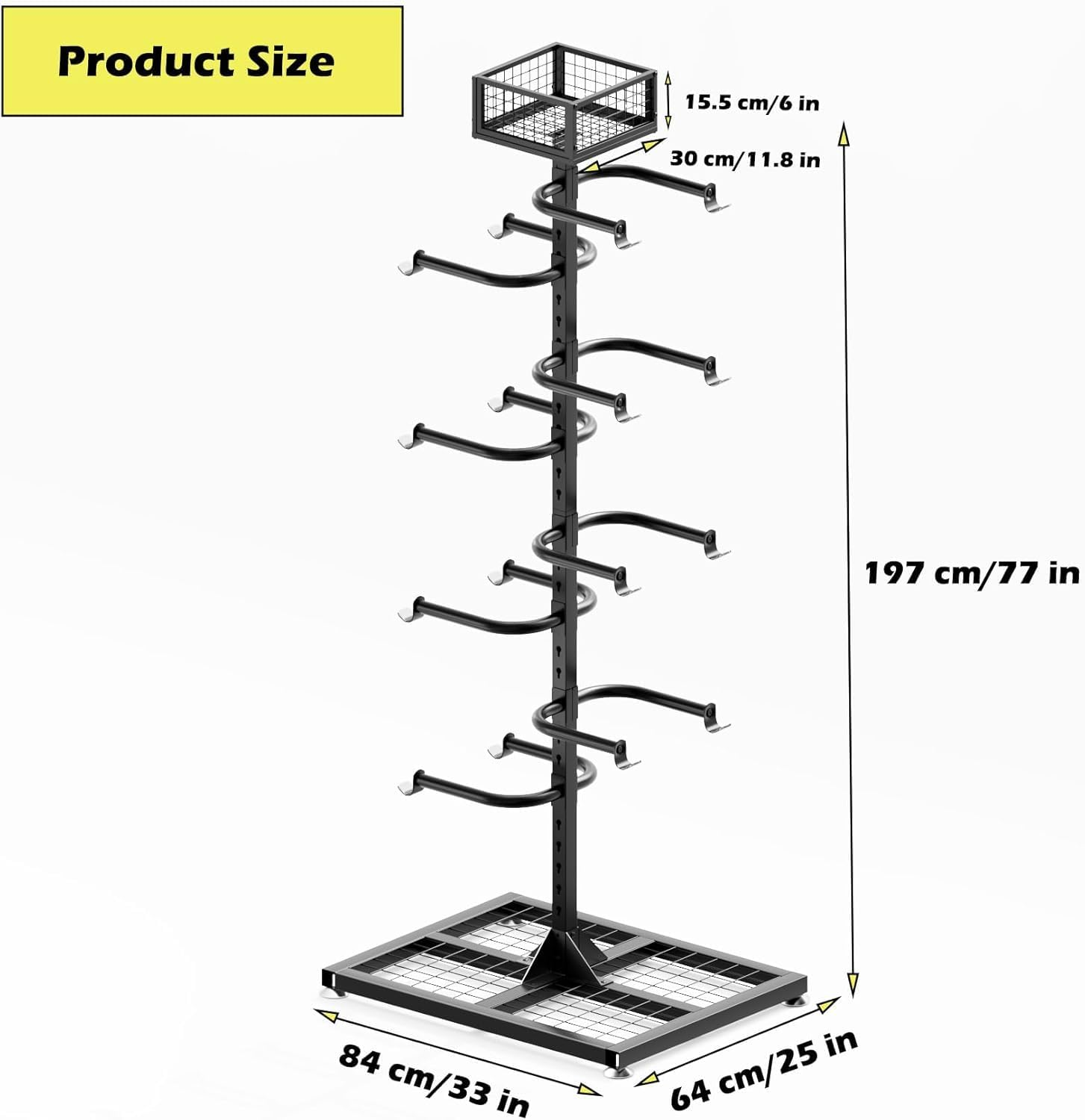 Lhysn Bike Stand for 4 Bicycles Large Floor Bike Rack Garage for Outdoor Bike Hanger Vertical Bike Stand for 8 Scooters/Wiggle Car/Storage Holder image number 6