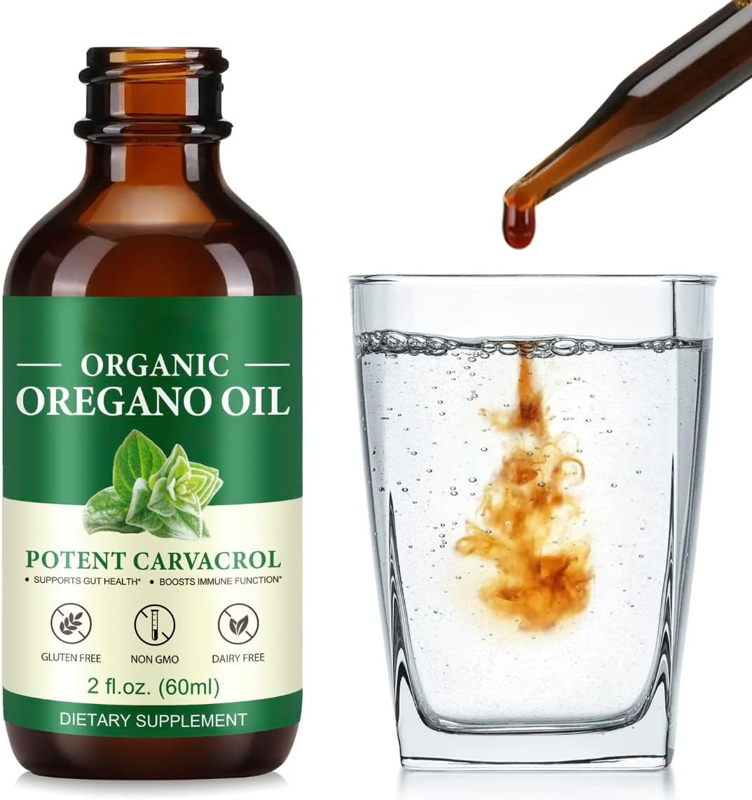Organic Oregano Oil 60Ml &ndash; Extra Strength, Cold-Pressed &ndash; Natural Herbal Dietary Supplement Wellness image number 1