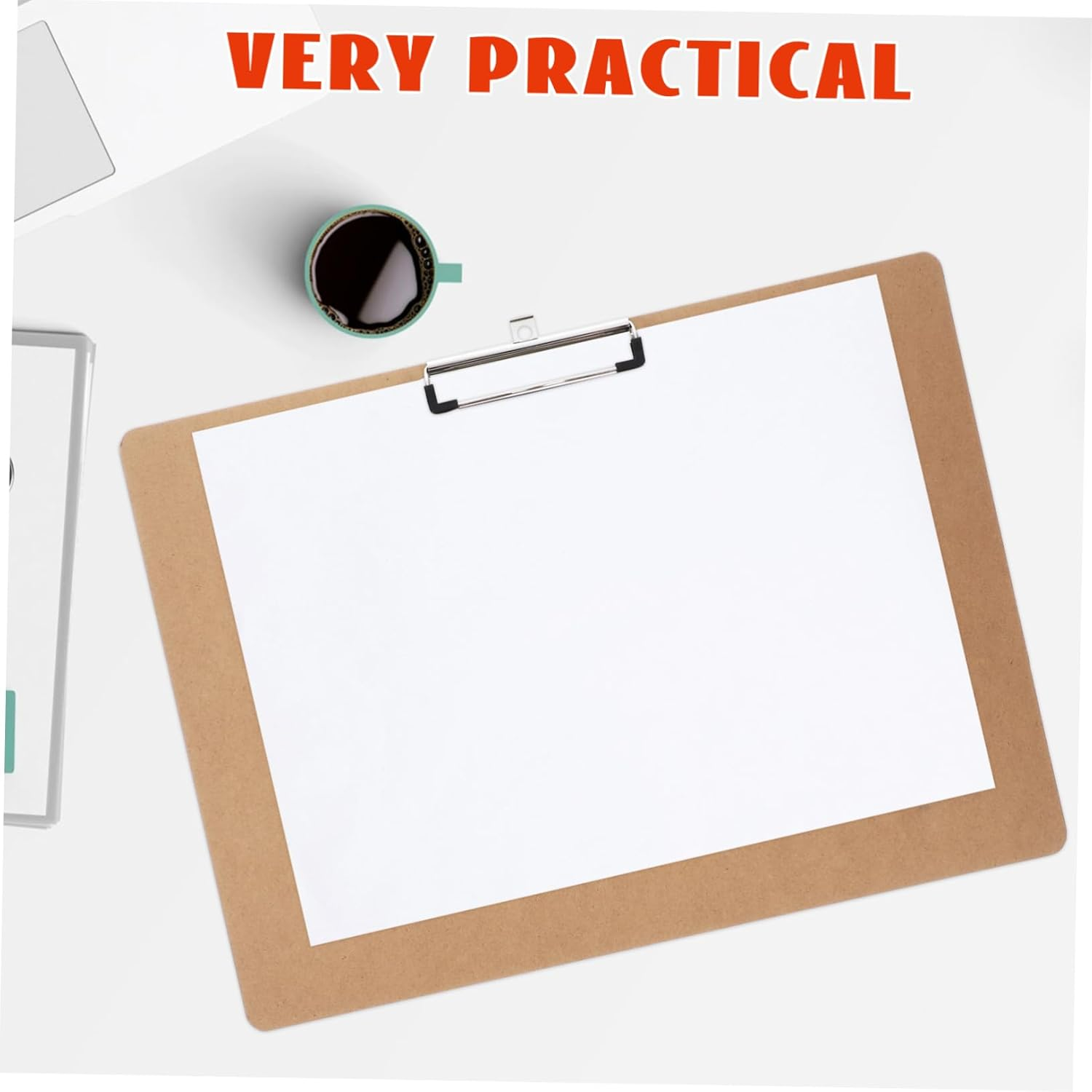 Tofficu 1Pc Wooden Writing Clipboard Clip for Document Sorting Ergonomic Design for Home School Office Use Wood Backing Board for Easy Handling image number 1