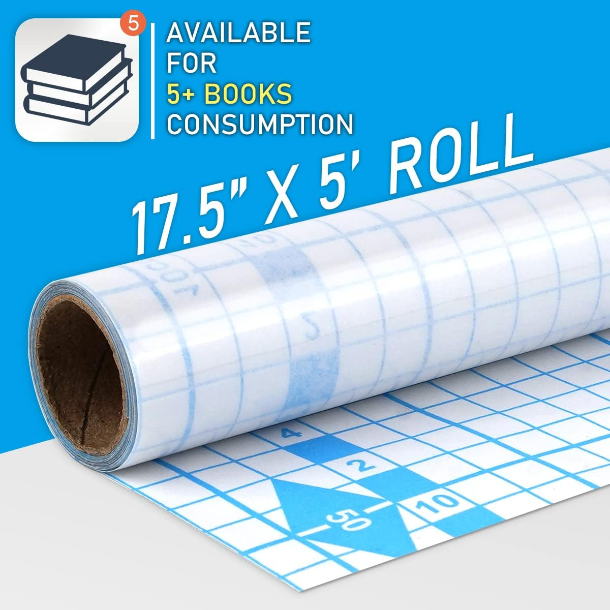 Chell Clear Contact Paper Roll for Books, 17.5 in X 5 Ft Clear Self Adhesive Book Cover Paper Protector image number 6