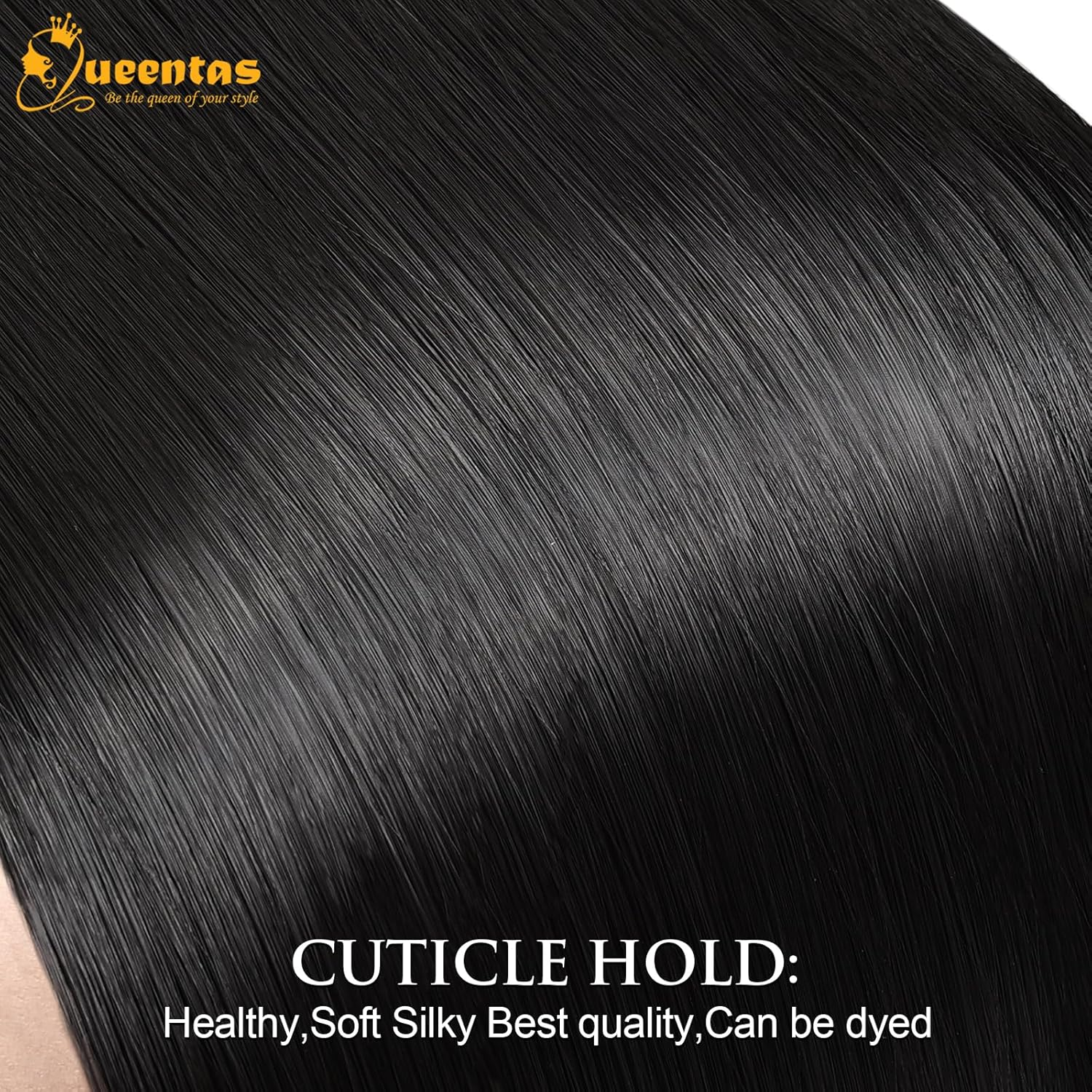 QUEENTAS 4Pcs Long Straight Black Clip in Hair Extensions for Women, Natural & Good Connectivity Hair Extensions Clip In(22Inch, 1B) image number 2