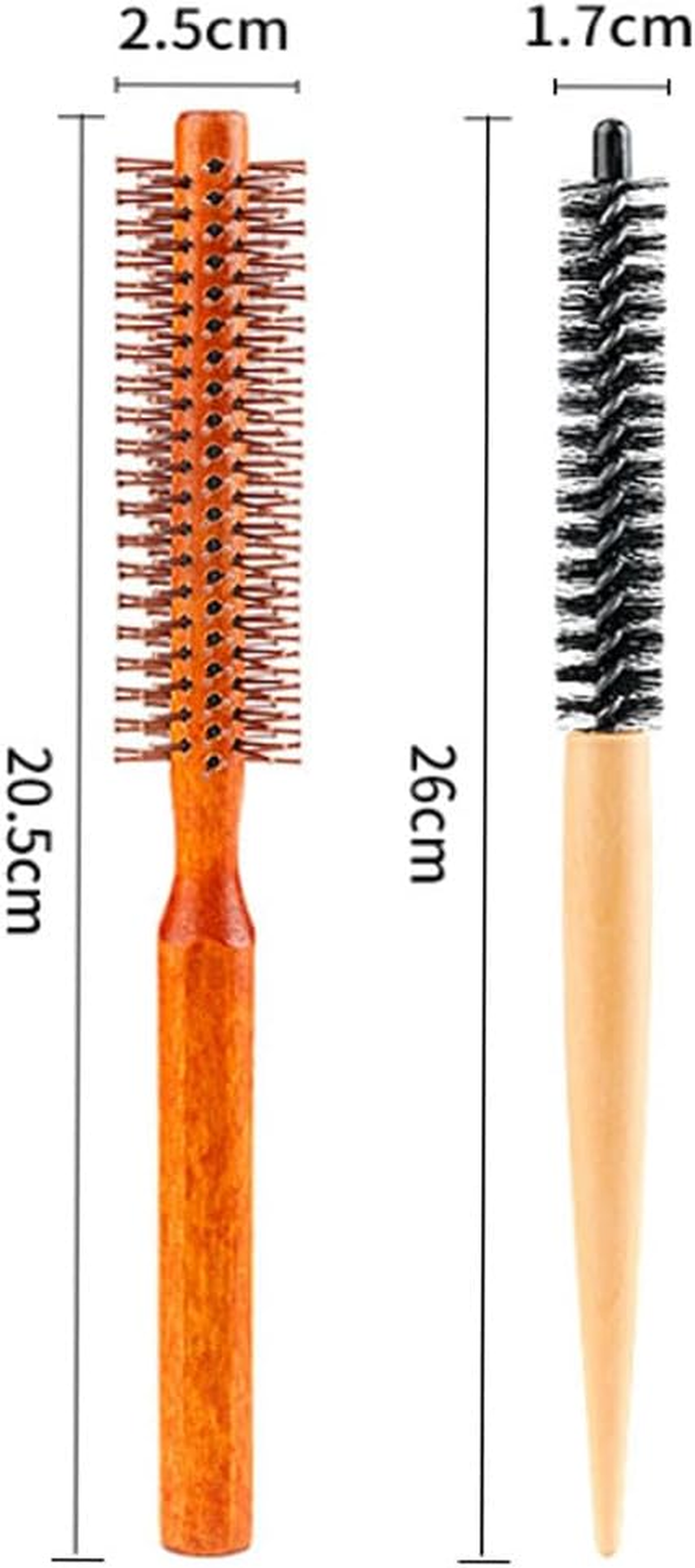 Armastuse 2 Pc round Hair Brush Nylon Bristles Thermal Curling Hairbrush Mini Hair Styling Brush Hairbrush for Blow Drying Volume Curling & Straightening for Women and Menfor Thin Hair,Bangs image number 3