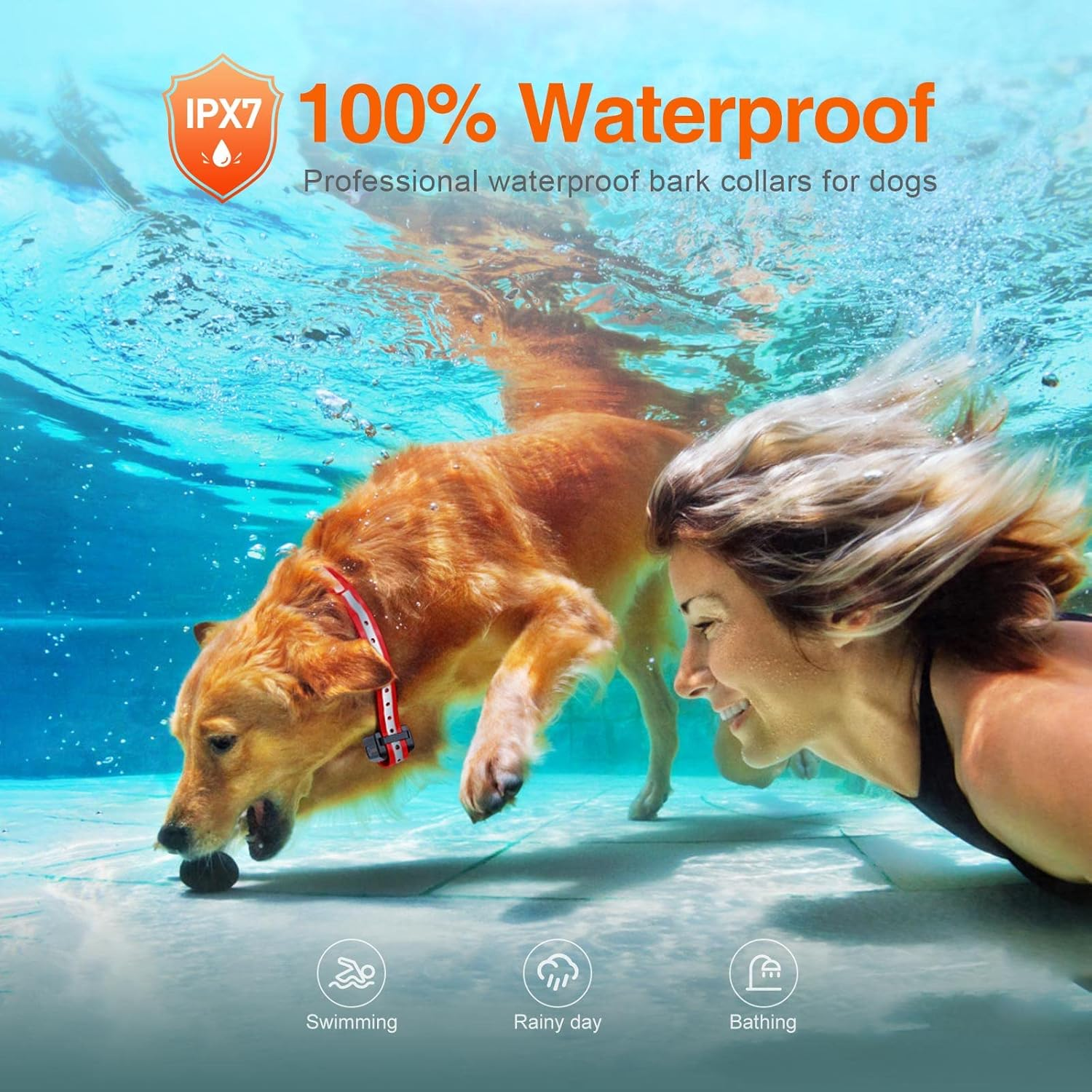 ROJECO Dog Training Collar with 3300FT Remote,Ipx7 Waterproof Rechargeable Shock Collar for Large Medium Small Dog,3 Safe Training Modes with Beep,Vibration and Shock,Adjustable Electronic Dog Collar