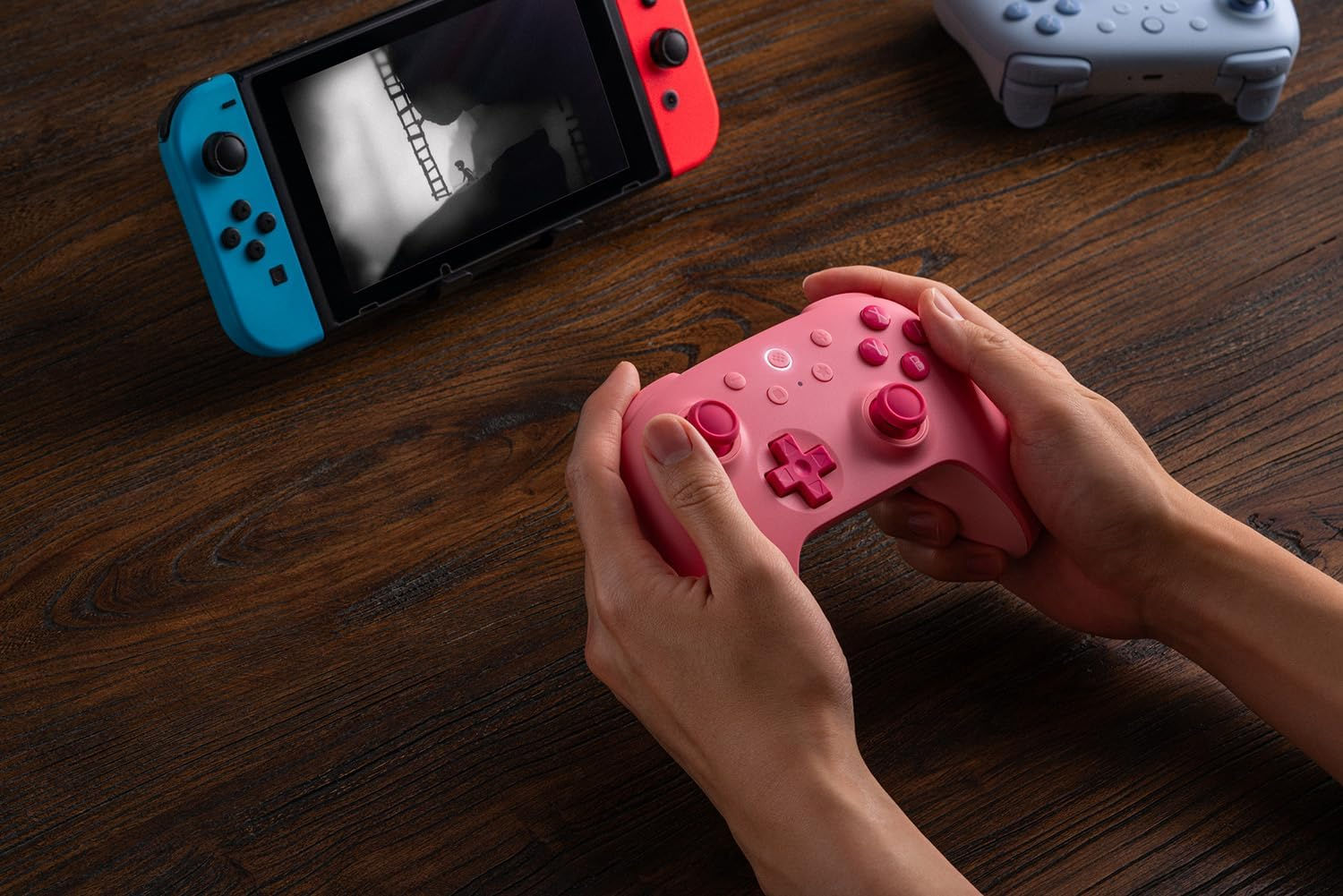 8Bitdo Ultimate 2C Bluetooth Controller for Switch, Wireless Controller with 6-Axis Motion Control, Rumble Vibration, Refined D-Pad and Bumpers, and Hall Effect Joysticks (Pink) - Pink image number 6