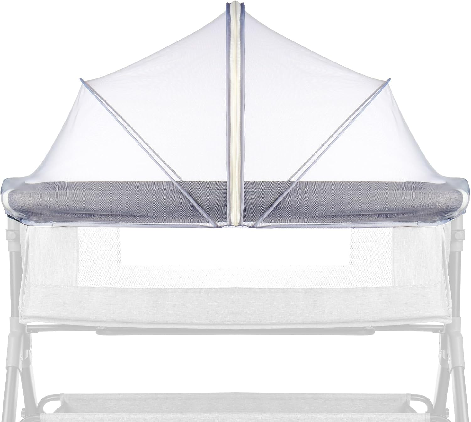 DUSHARKFUN Bassinet Cover Mosquito Net for Babies to Keep Insects/Bugs/Cats Out, Toddler Bassinet/Bedside Sleeper/Crib Net with Two-Way Zippers & Storage Bag, Breathable Mesh Holes, White