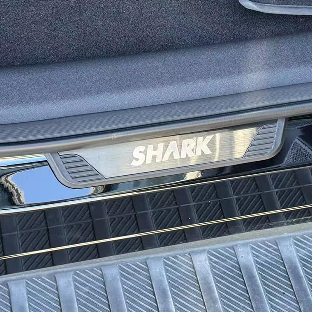 2024 BYD Shark 6 Pickup Truck Door Sill Protection Strip, 4-Piece Silver Anti-Scratch Pedal Cover, Door Anti-Scratch Guard Accessories image number 1