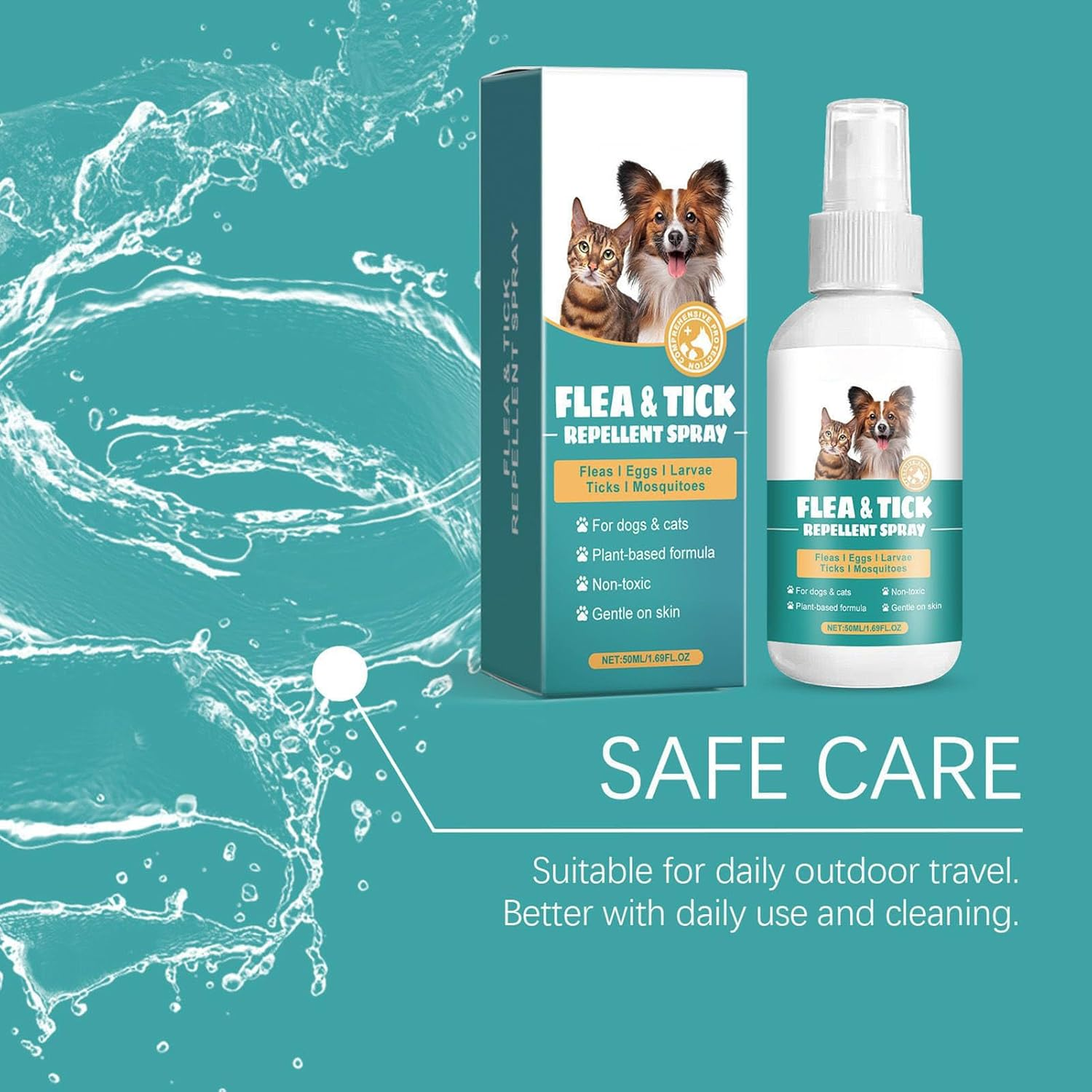 Dog Itch Spray | Itch Tick Natural Spray,Long-Lasting Safe Fast Acting Effective Pet Supplies for Irritated Skin Itching Pets Puppy Kittens Cats image number 1