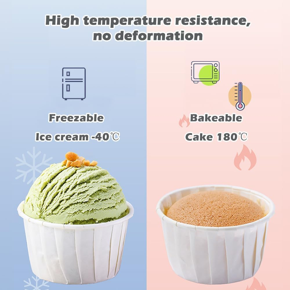 JOWILIN 150 Pcs Cupcake Paper Cups, Disposable Baking Cups, Cupcake Molds, Cupcake Liners, High Temperature-Resistant and Greaseproof Wrappers Paper, Muffin Holders for Birthday Party Wedding Baking