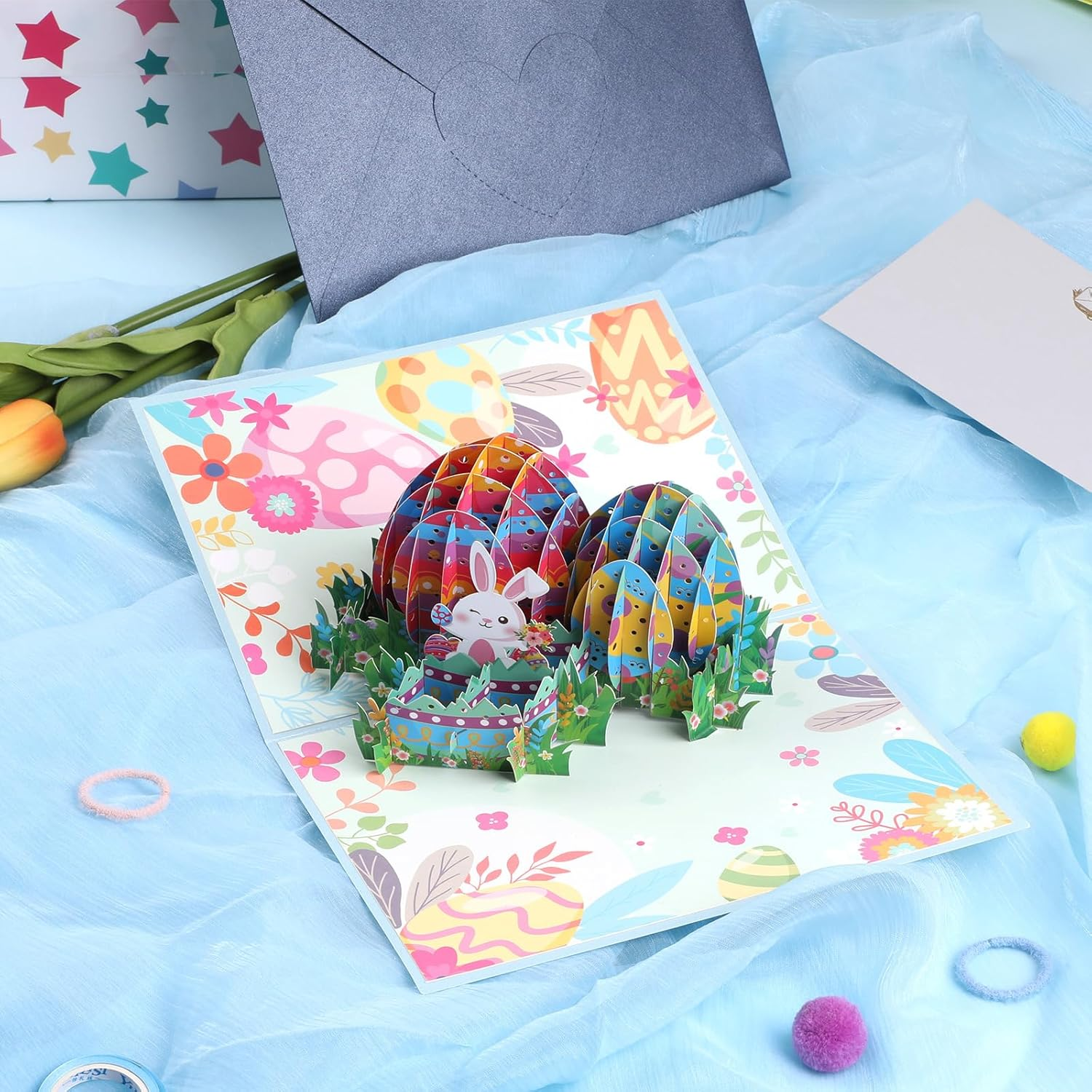 WD&CD Easter Day Card, 3D Greeting Happy Easter Card, Pop up Card Congratulation Card for Easter Sunday Card, Best Easter for Friends Husband Wife Mother Father Children Boys Girls, Color 2 image number 1