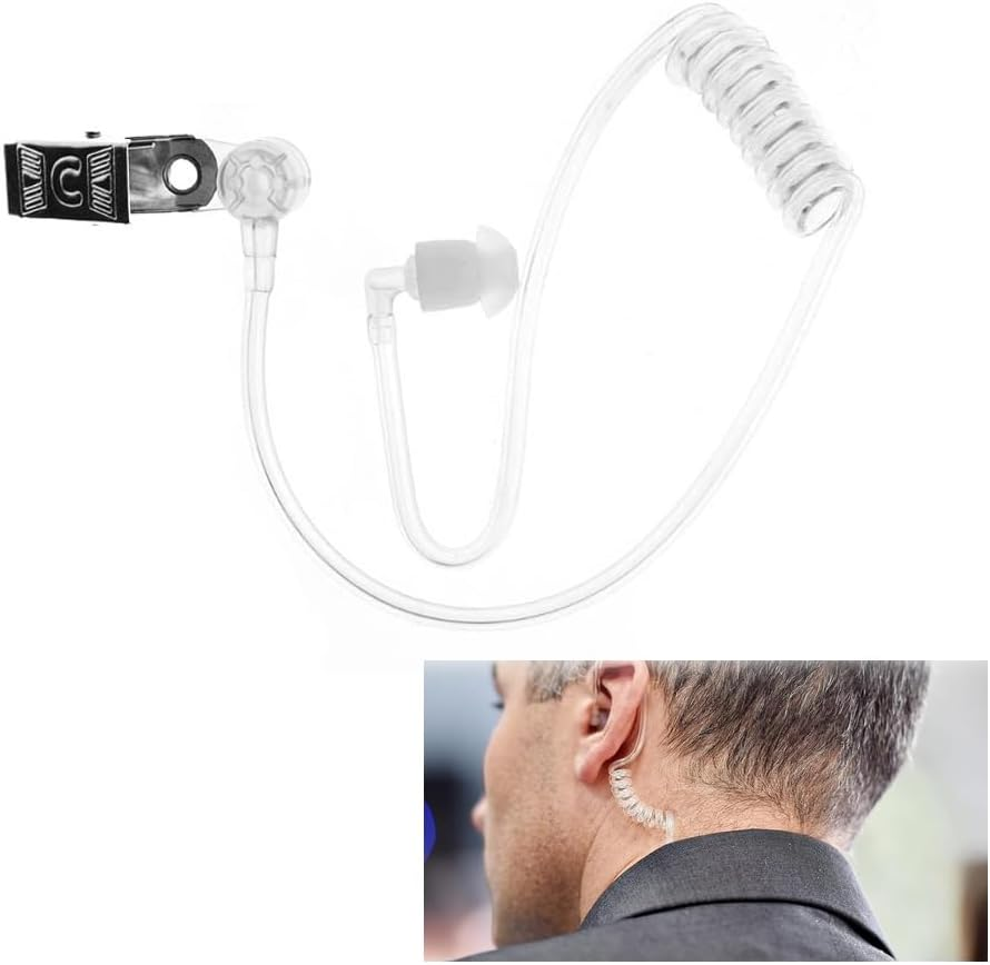 3PCS Replacement Acoustic Tube for 2-Way Radio Audio Headsets,Ear Piece Headset,Replacement Air Acoustic Tube/Transparent Coil Tube for Motorola Kenwood Walkie Cosplay Party image number 2