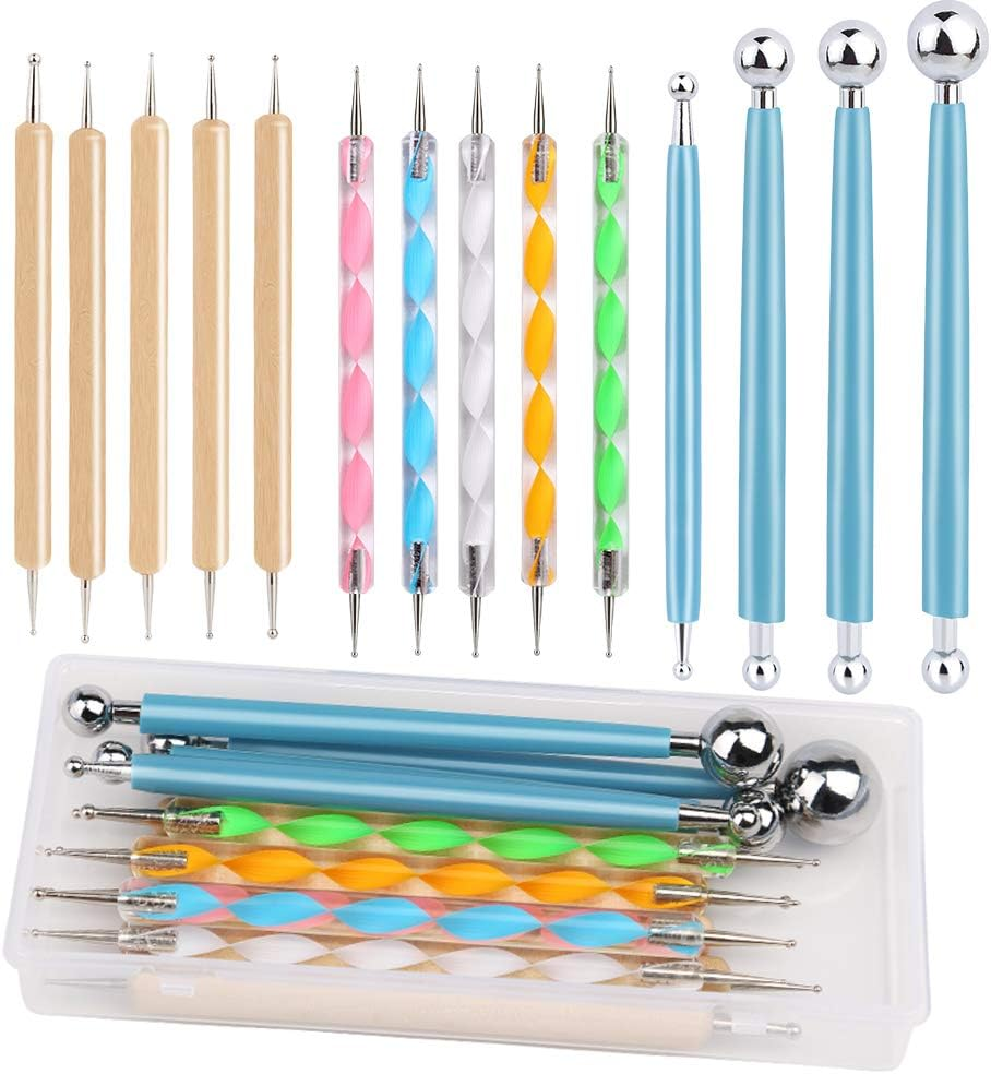 14 PCS Dotting Tools Ball Styluses with Box, Dotting Tools Set Rock Painting, Pottery Clay Modeling Embossing Nail Art image number 3