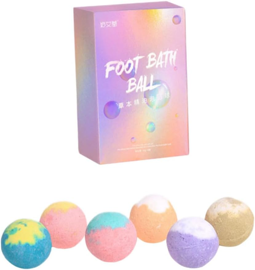 Angoily 6Pcs Bath Salt Ball Foot Bath Pills Wedding Party Favors Bath Color Tablets Essentials Bath Bath Foot Soak Foot Spa Sodium Bicarbonate Bath Salt Balls image number 4