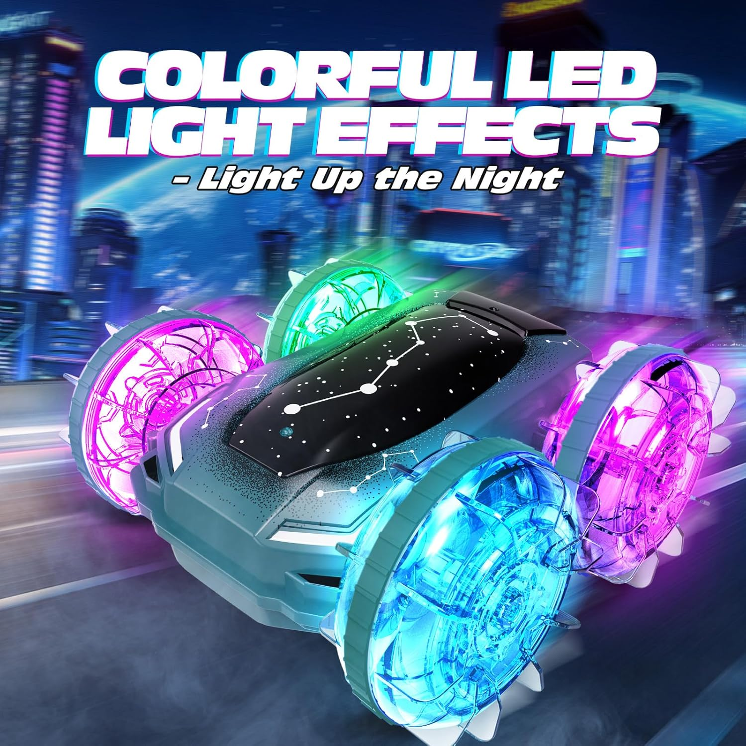 Tecnock Amphibious Remote Control Car Boat, 4WD Gesture RC Cars with Magnetic Charging, 60 Min Playtime, LED Lights, Pool Toys for Kids Ages 6-12, Toys for Boys Girls image number 5