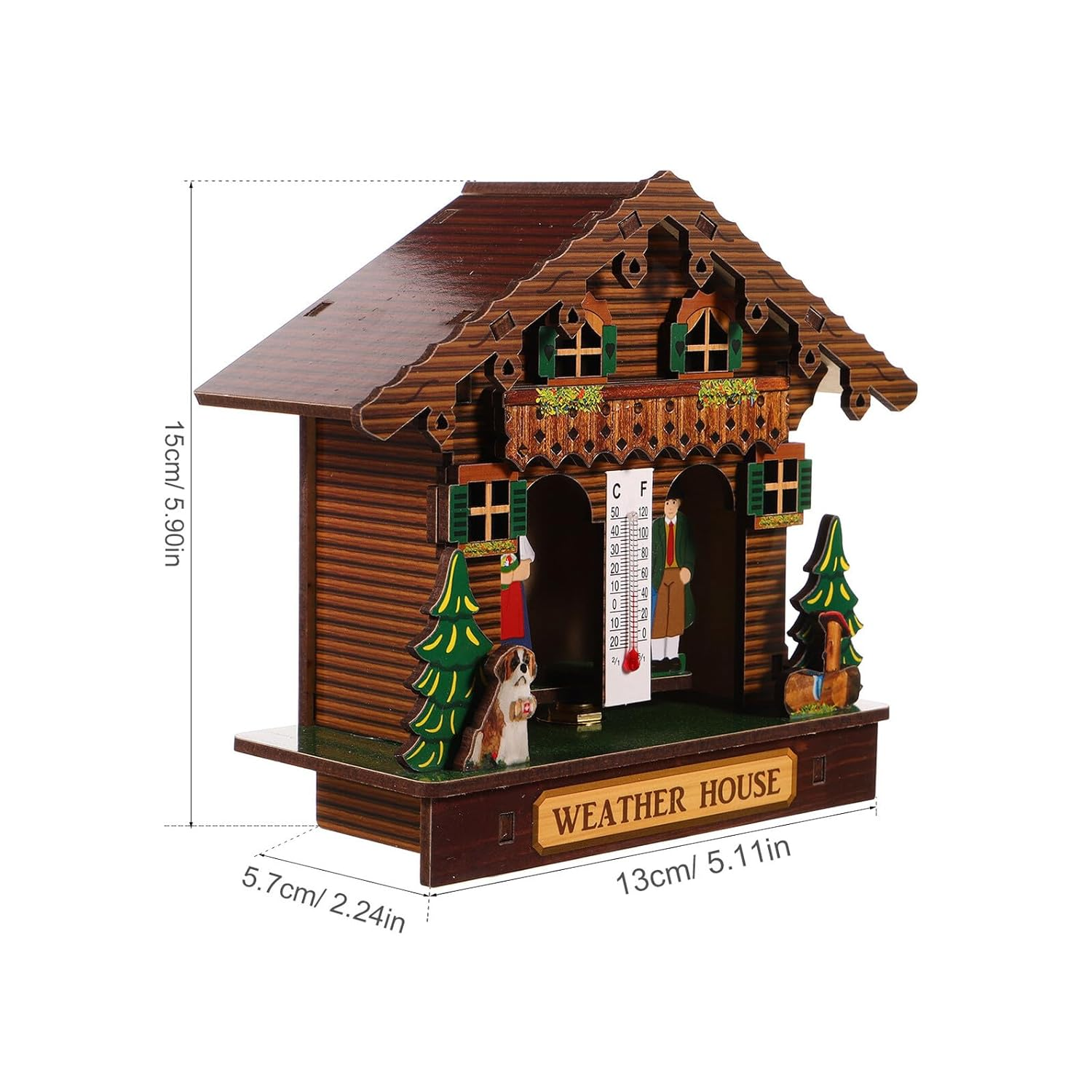 COHEALI Multifunctional Wall Mount Weather Station with Hygrometer Barometer Thermometer Accurate Indoor Outdoor Temperature Humidity Gauge for Home Office Sauna Easy Setup Battery