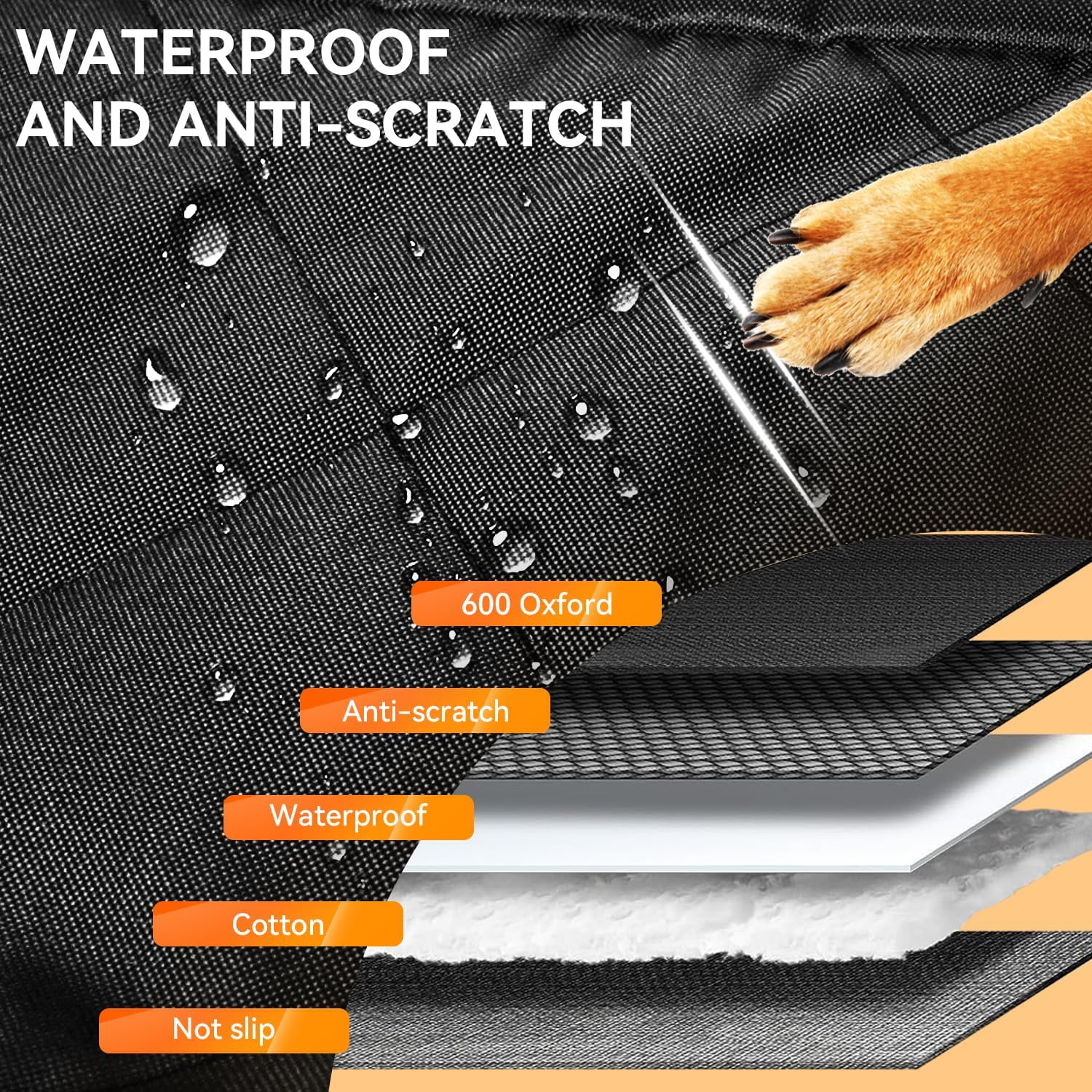 Dog Car Protector, Car Seat Cover, Waterproof Pet Seat Cover Protector for Car, Dog Car Seat Protector for Back Seat, Dog Cover Seat Compatible with Tesla Model 3, Truck＆Suv image number 4