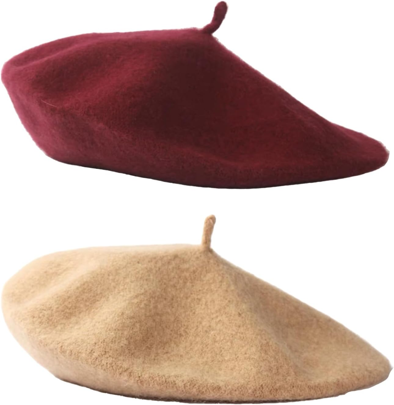 2PCS Beret, Classic French Style Beret Hats for Women and Men, Faux Wool Berets, Winter Warm Fashion Accessory, Costume Party Hat, Women'S Accessories