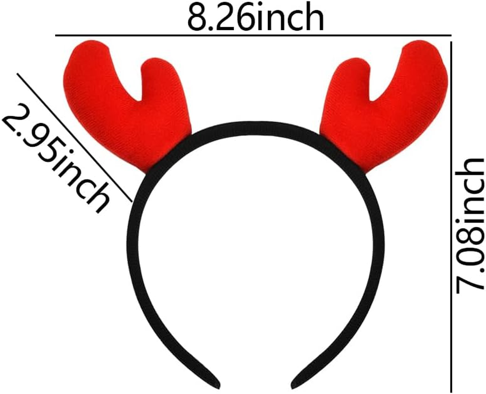 Christmas Reindeer Antlers Headband for Women Men Girls Boys Cute Elk Deer Hairband Headpiece Red Festival Xmas Christmas Hair Accessories Deer Costume Hair Decorations