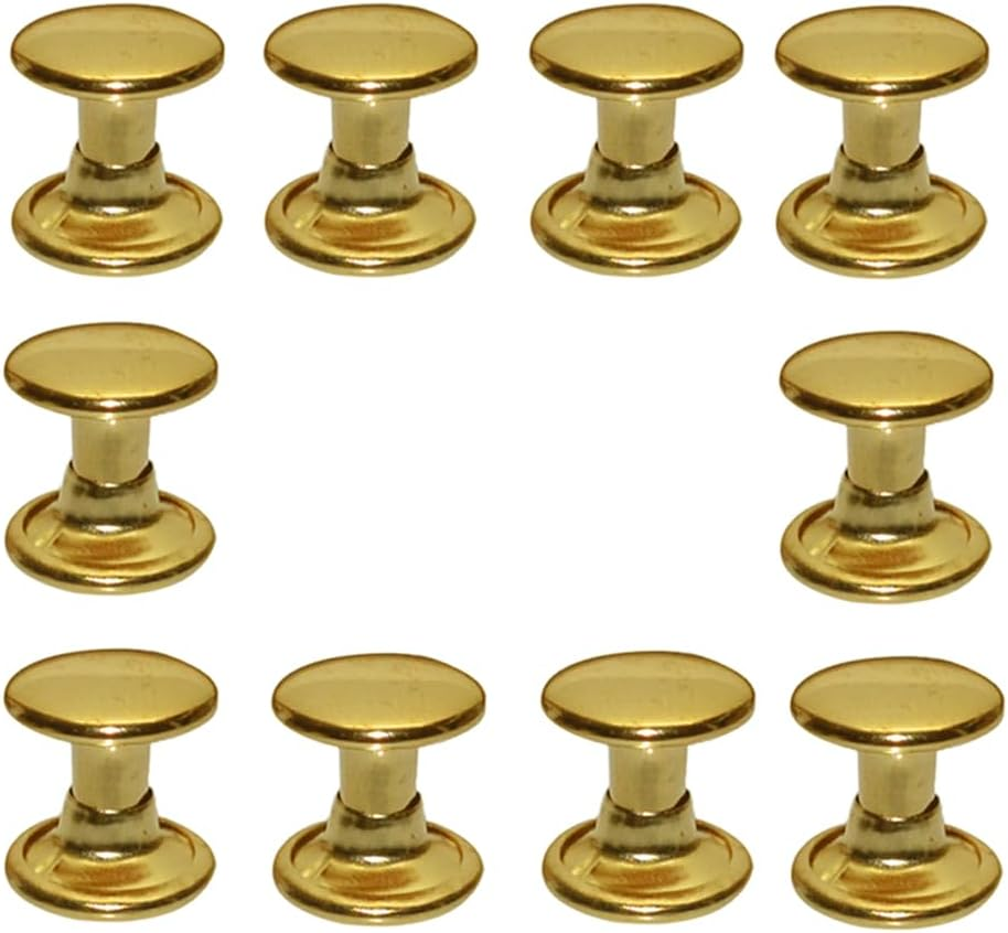 300Sets Leather Rivets Double Cap Rivet Tubular Metal Studs Repairs Decoration Craft Accessories for Leather Craft Clothes Shoes Bags Belts (6Mm Bronze)