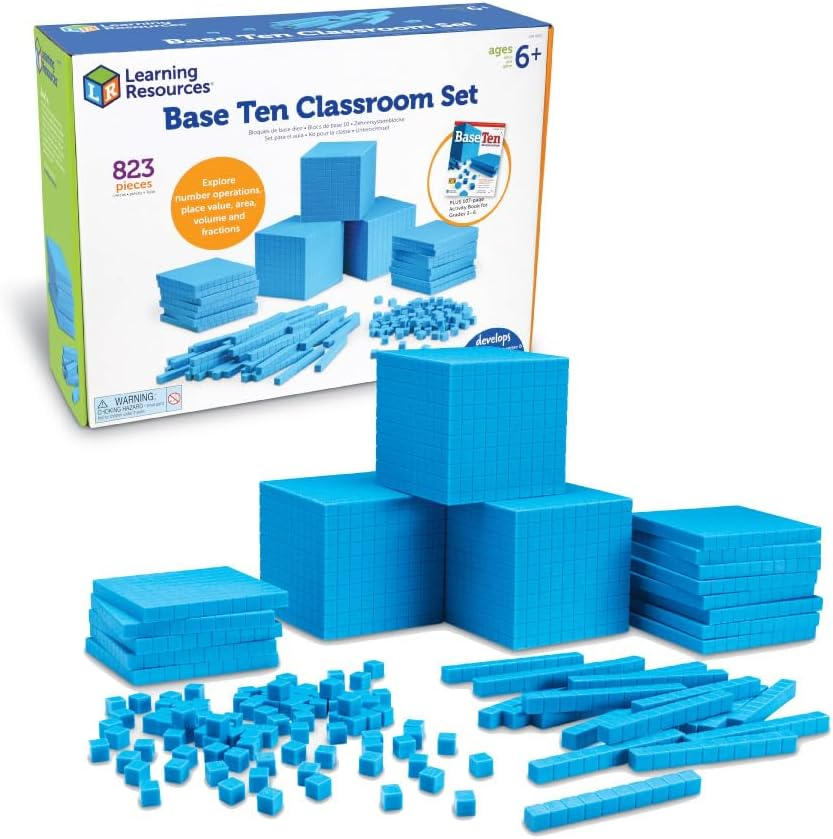 Learning Resources Blue Plastic Base Ten Cube, Early Math, Homeschool, Counting Toys, Ages 6+ image number 6