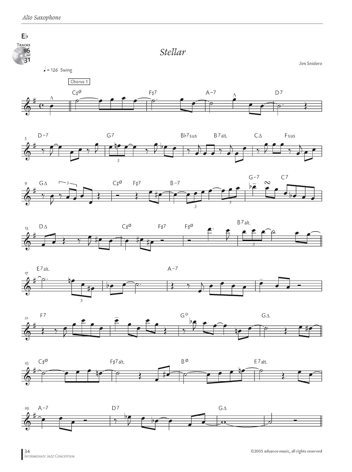 Intermediate Jazz Conception -- Alto & Baritone Sax: 15 Great Solo Etudes (English/German Language Edition) (Book & CD) image number 4