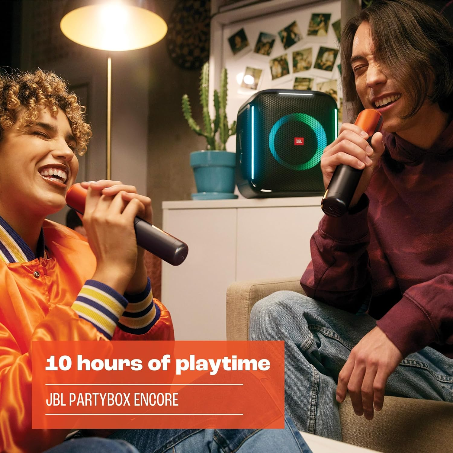 JBL Partybox Encore, Amazing JBL Original Pro Sound, a Light Show That Syncs to the Beat, up to 10 Hours of Play Time, IPX4 Splash Proof, Digital Wireless Mics, Black image number 6