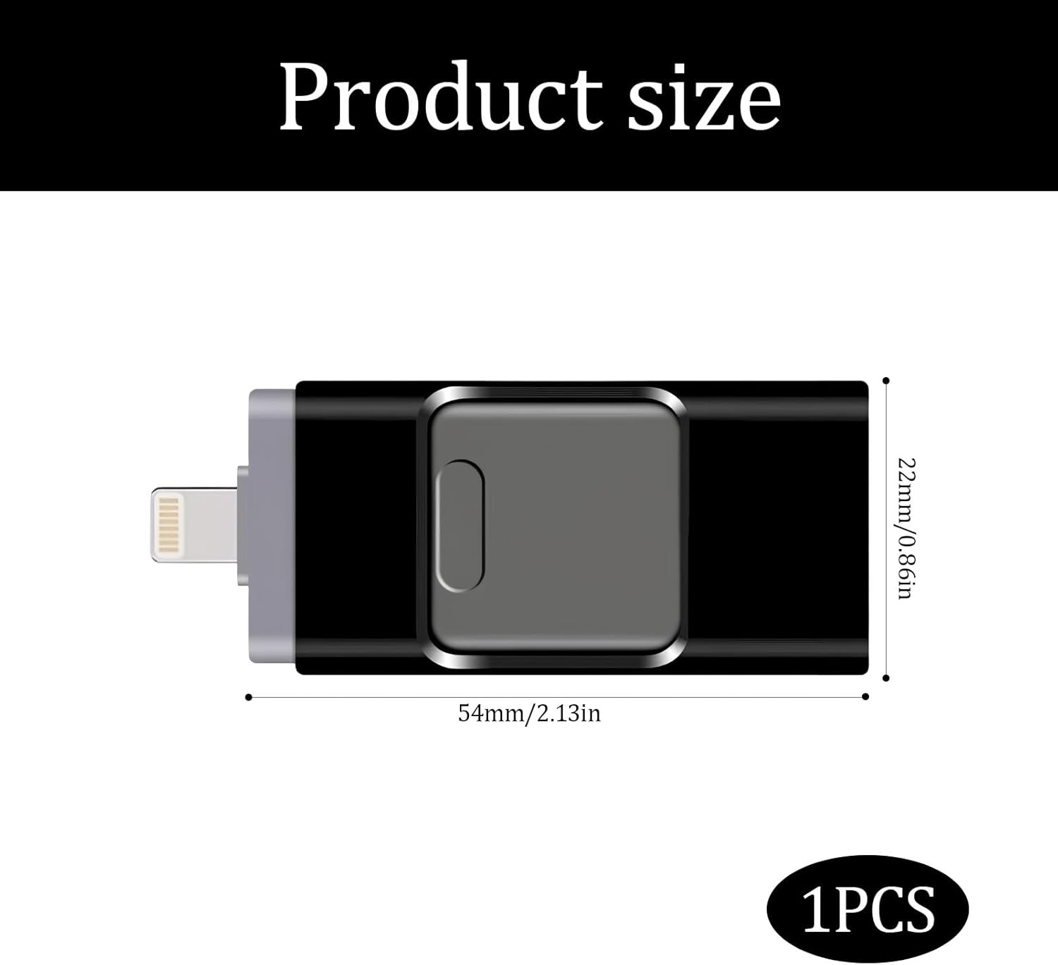 1TB USB Flash Drive, Iphone 4-In-1 Data Storage, External Data Storage USB 3.0 High-Speed Transfer, Thumb Drive External Storage, Memory Stick for Data Backup, Compatible with Iphone/Ipad/Pc/Android image number 1