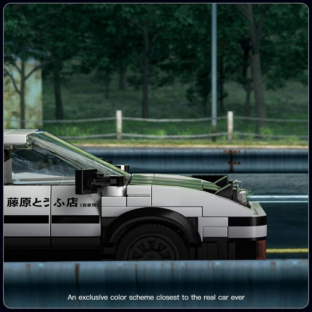 Mould King AE86 Initial D Toy Car Building Sets with Acrylic Display Case, Collectible Model Car Toy Building Blocks 27013, Cool Simulation Cockpit Speed Racingcar for Fans and Kids 8+ (399 Pieces) image number 2