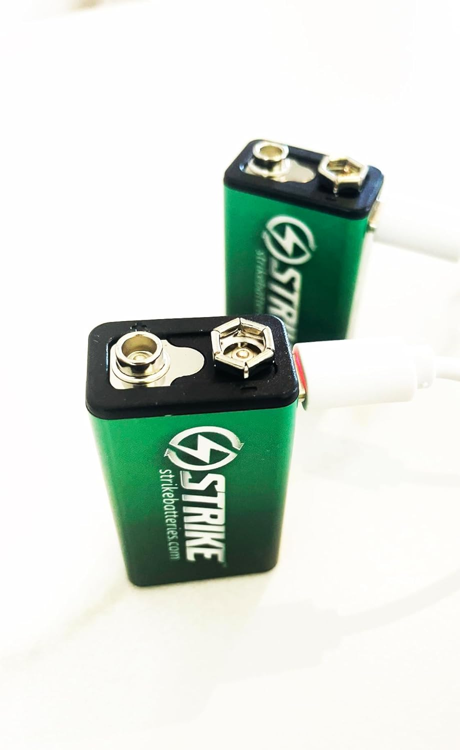 9V Battery Lithium Ion 2 Pack Smart LED 9V 3000Mwh USB-C Rechargeable with Charging Cable, No Charging Box Needed!