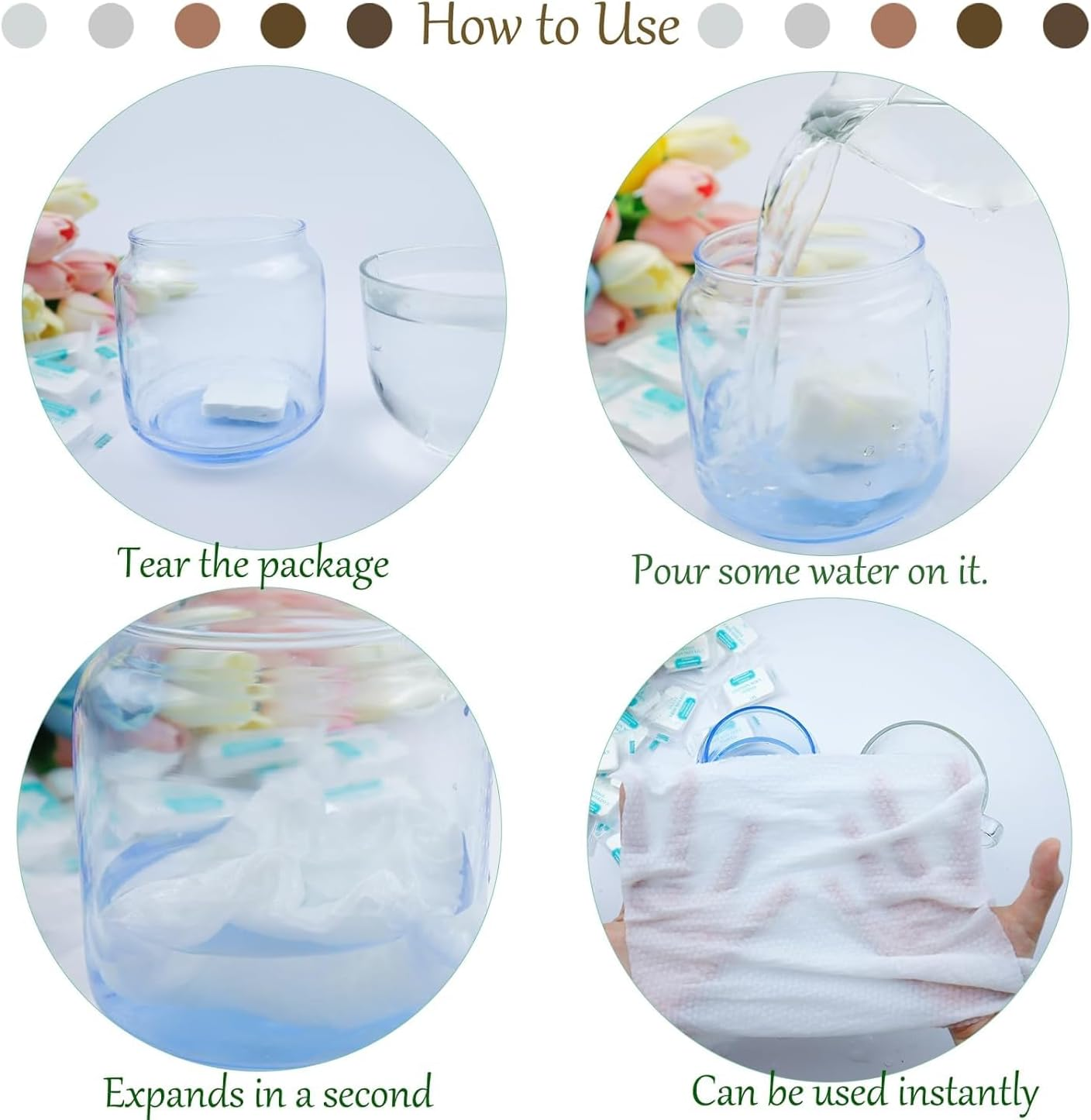 Oiltomn【20Pcs】 Compressed Towel Tablets Disposable Washcloths for Travel Portable Reusable Coin Bath Towels for Hotel Camping Hiking Sports Beauty Salon (9.4" X 11.8") image number 3