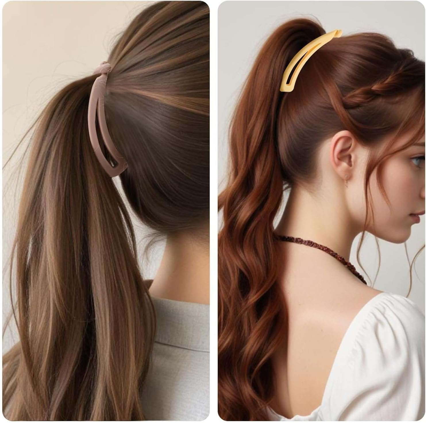 Nonslip Clincher Big Banana Comb, 4Pcs Banana Clip Clincher Comb Hair Grips,Big Matte Banana Hair Clip Clincher Comb for Women image number 2