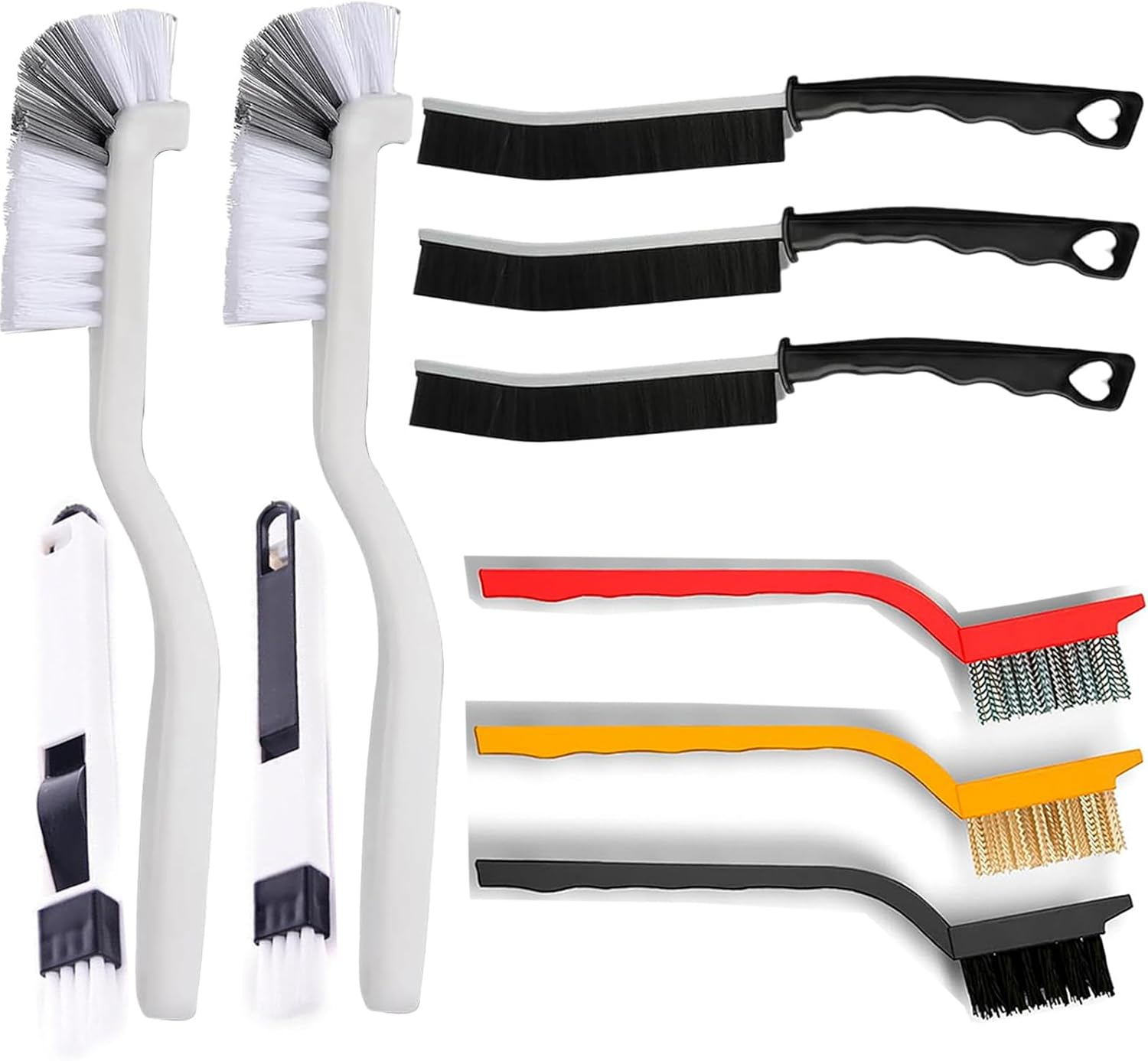Cleaning Brushes Set-10Pcs Scrub Brush Toilet Cleaner, Grout Brush Set Clean Tools for Groove Corner, Household Cleaning Products for Kitchen, Bathroom, Window and Toilet image number 6