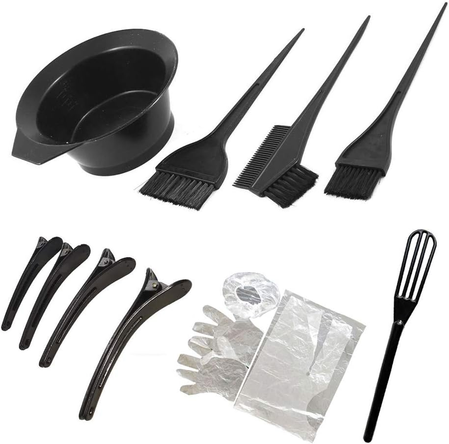 Hair Colouring Tools, Hair Dyeing Tool Set Hair Colour Brush and Bowl Set, Hair Dying Combs Brushes Set for DIY Hair Coloring Dyeing Salon Brushes